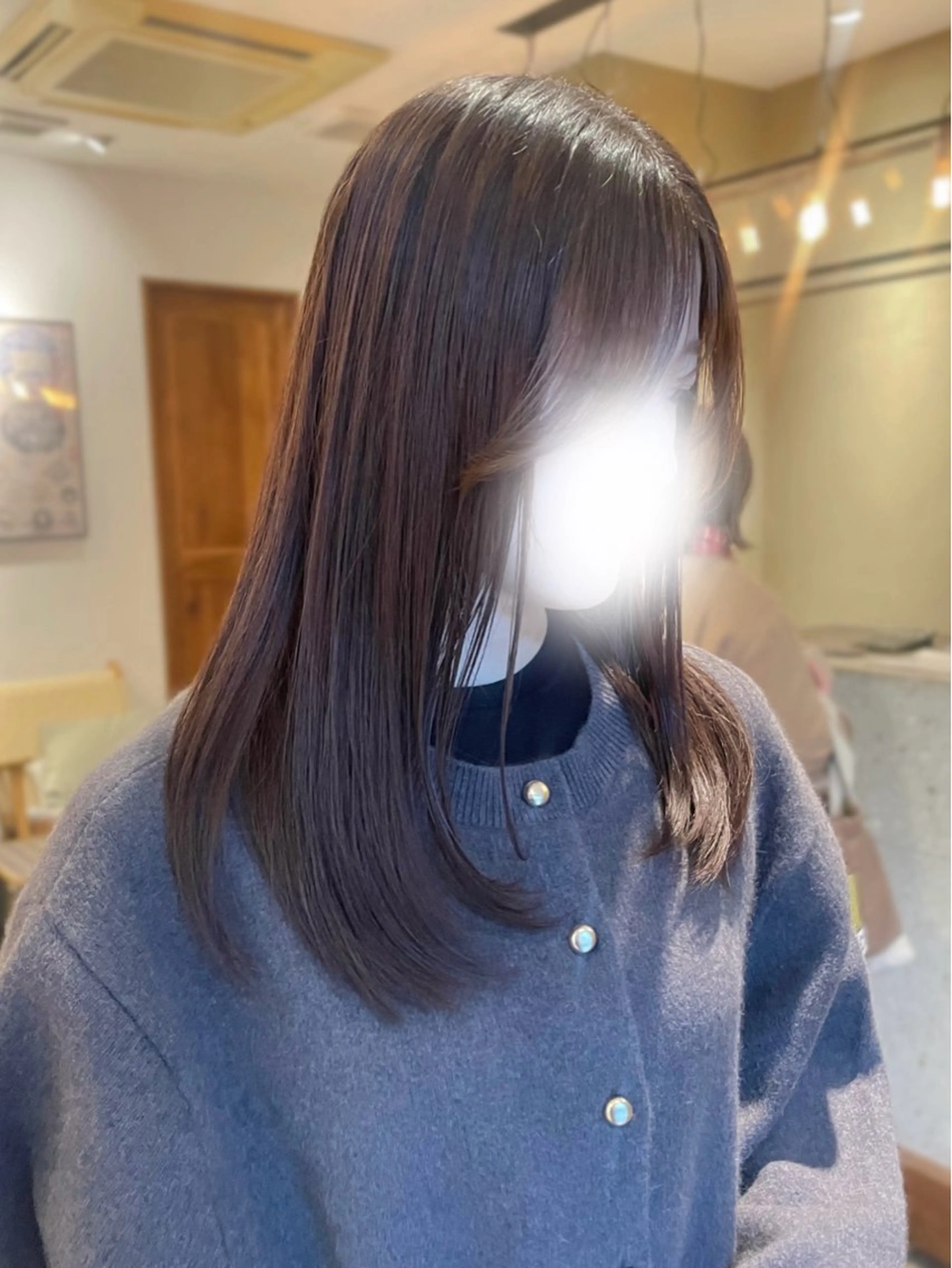 セミロング パーマ 縮毛矯正 𝒚𝒖-𝒓𝒊 ⸝⋆艶color🌙のヘアスタイル