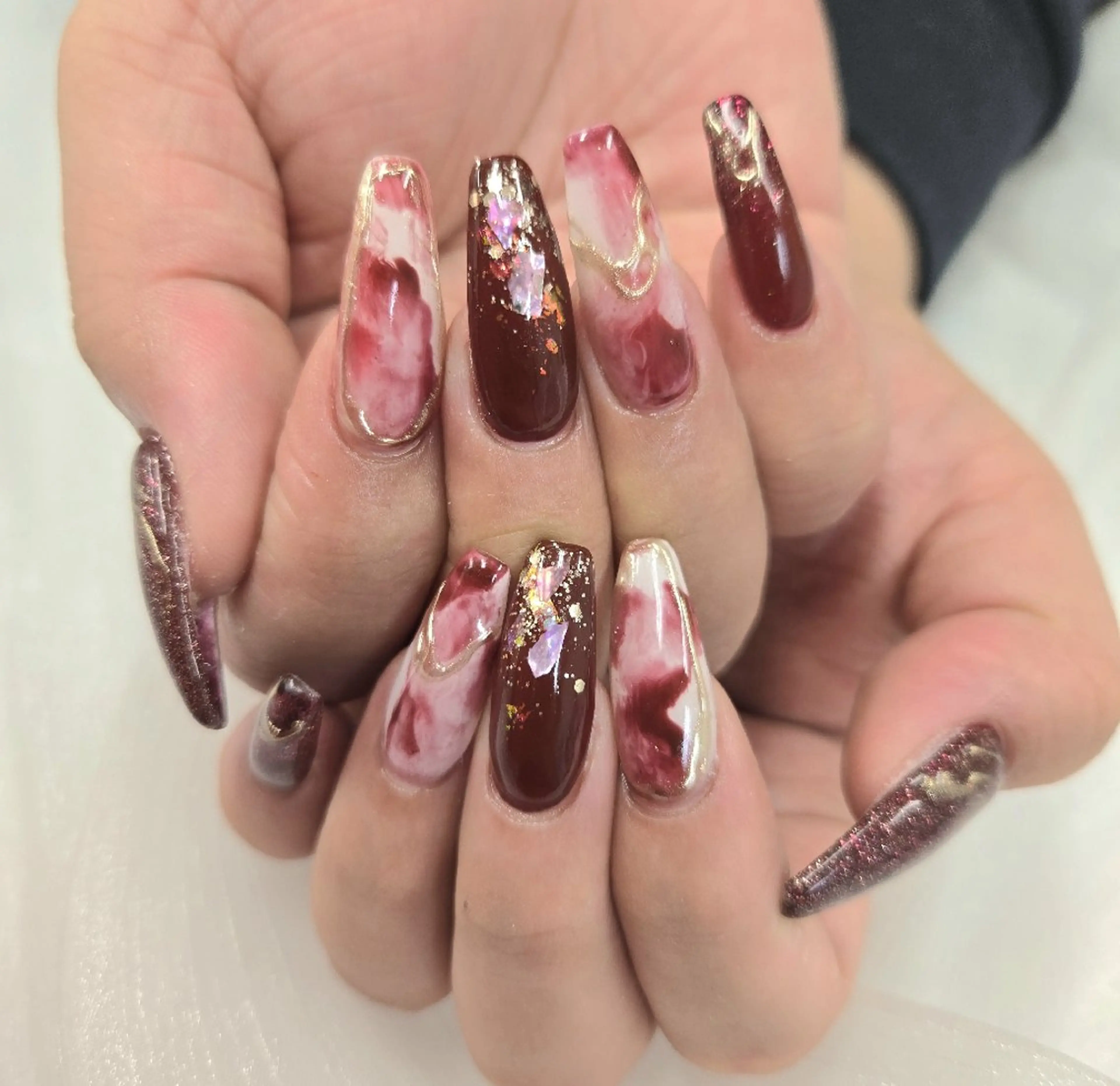 ネイル アートネイル オーロラネイル チークネイル ジェルネイル グラデーション ハンドネイル 河野ちえ (雑誌掲載サロン)のネイルデザイン