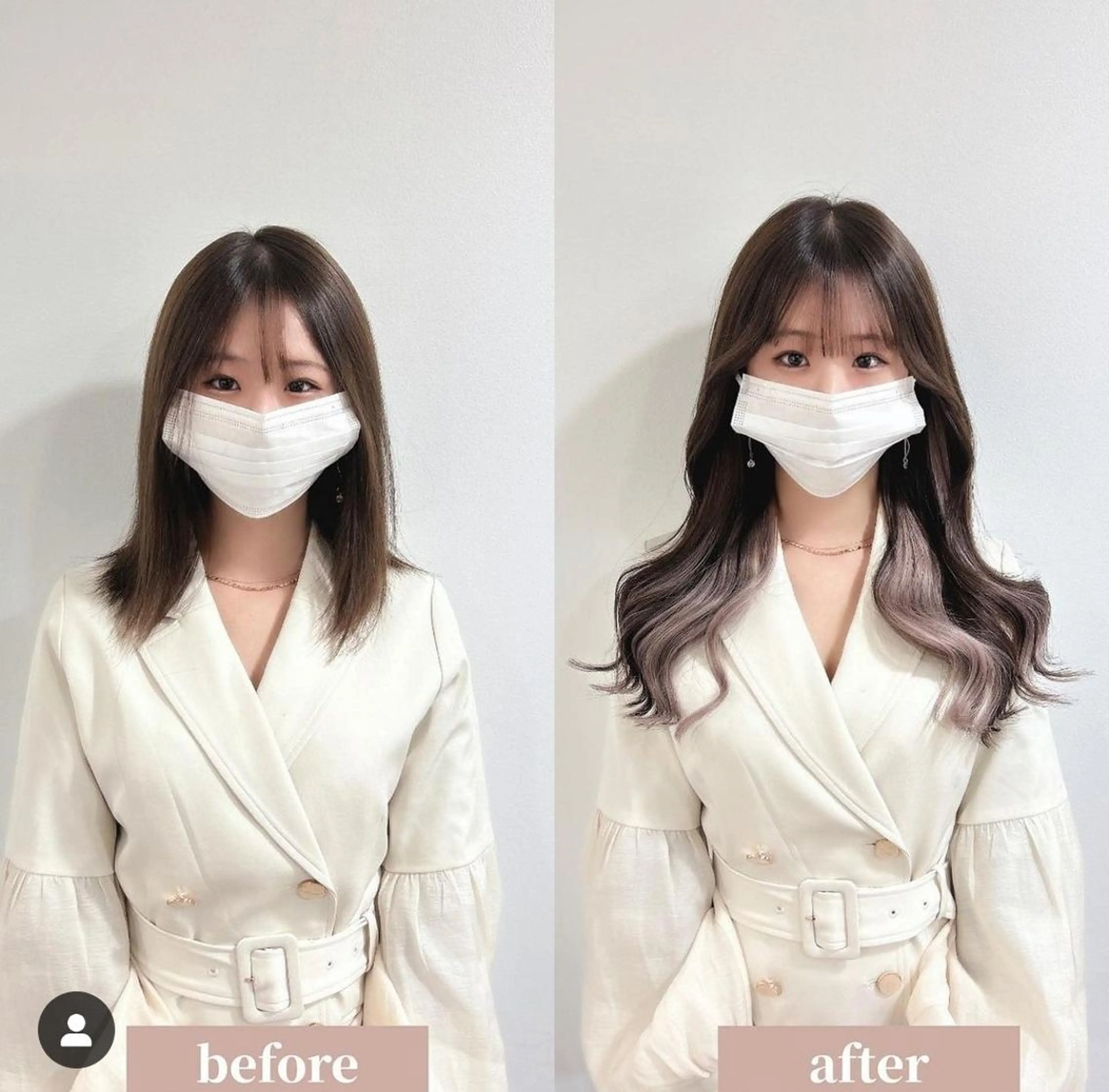 セミロング ヘアアレンジ カラーとエクステ 🌟エクステのヘアスタイル