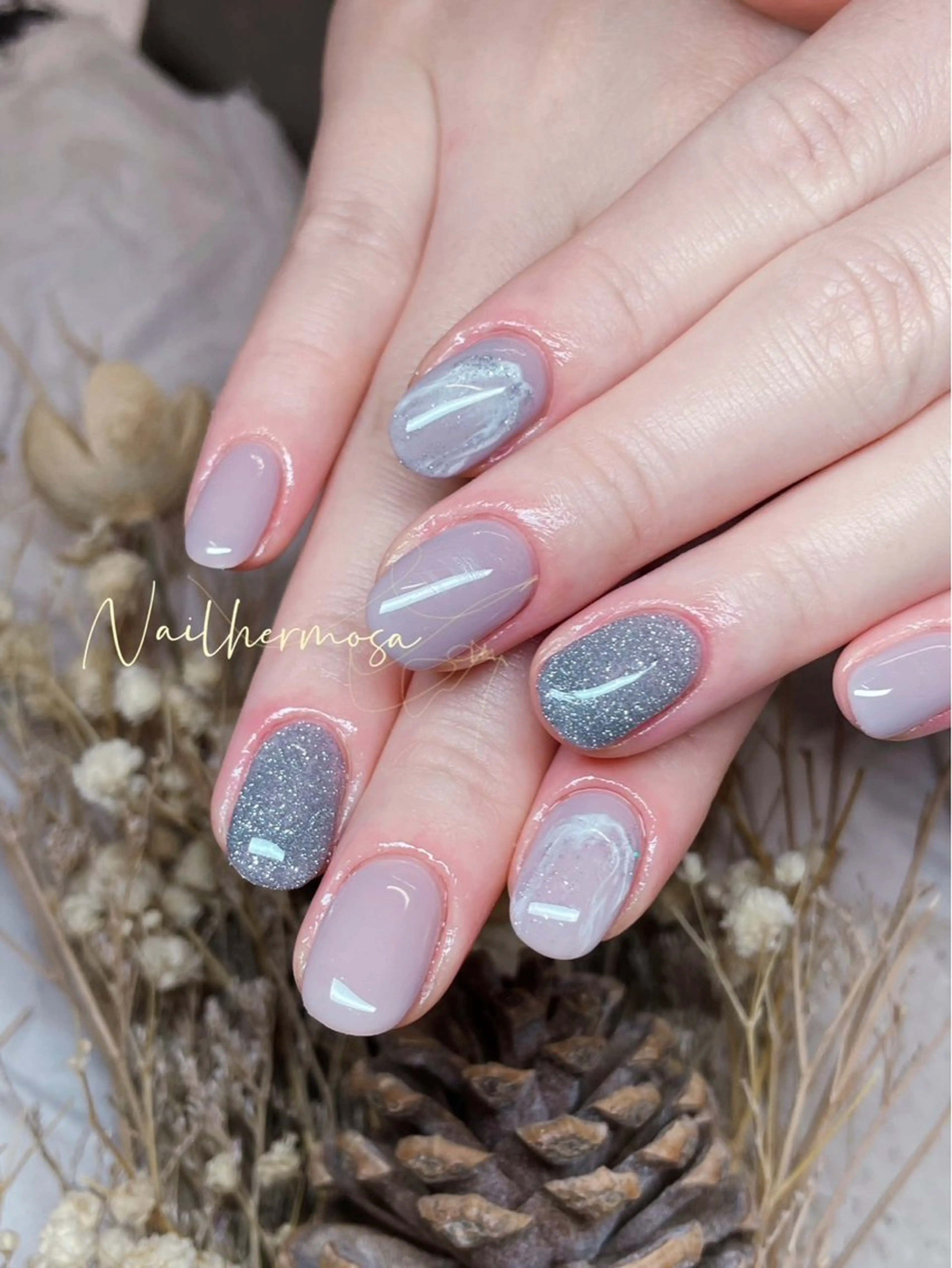 ネイル 長さ出し フラッシュネイル フットネイル ジェルネイル マグネットネイル ハンドネイル エルモサ YURIKAのネイルデザイン