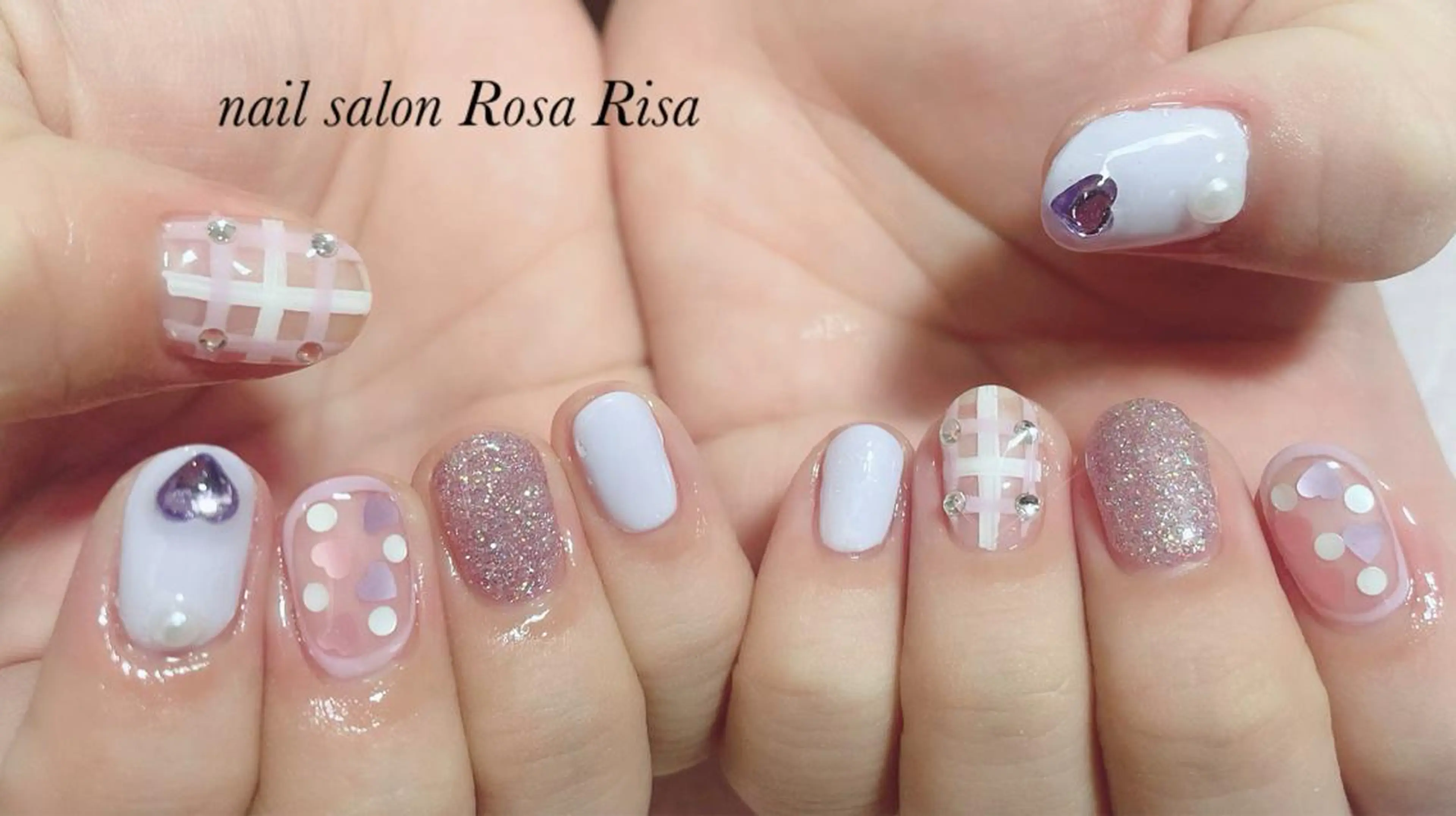 ショート ネイル ハート ハンドネイル ネイルスタジオ シェイクユアハンズのネイルデザイン