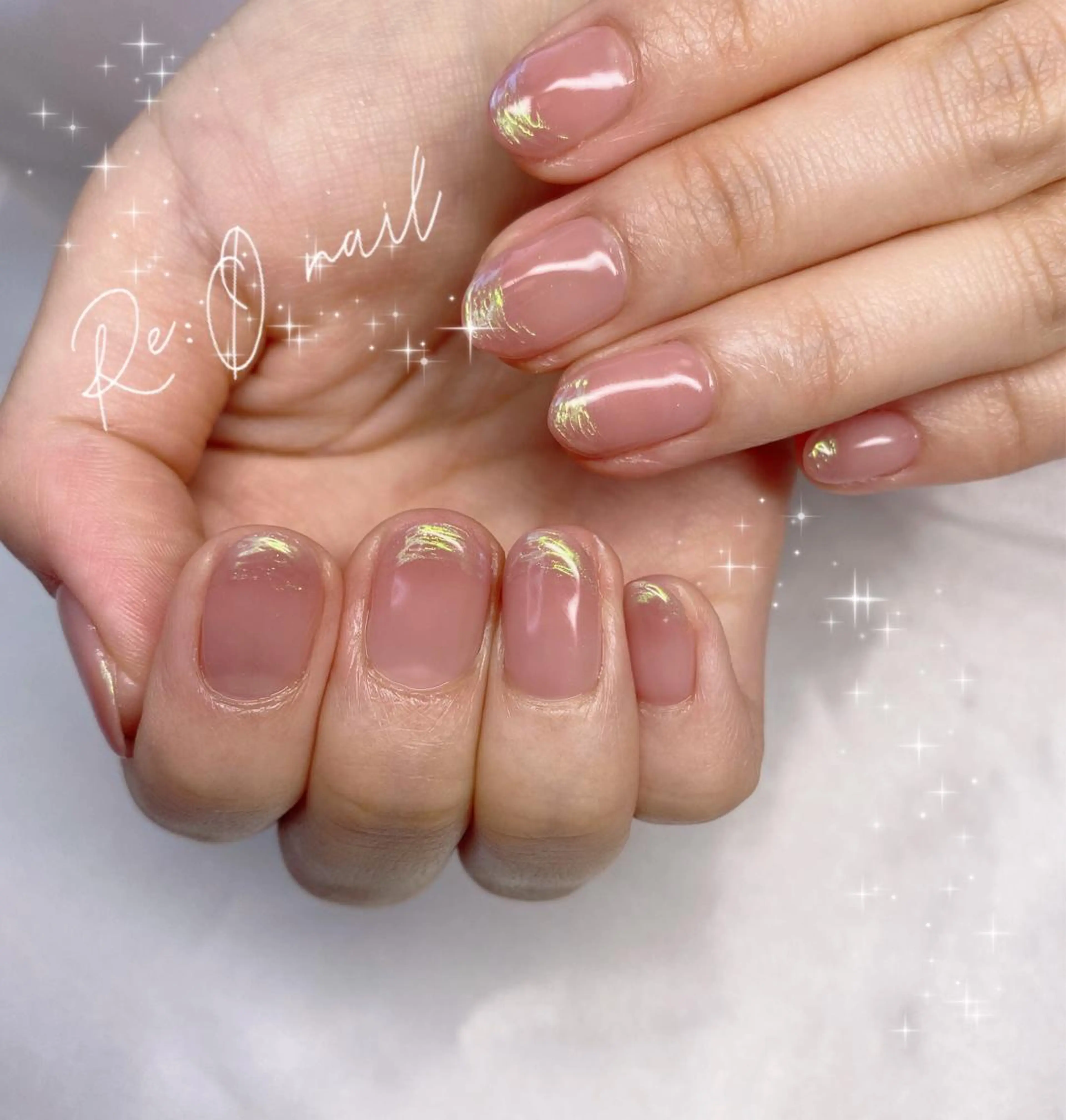 ネイル オーロラネイル フレンチネイル Re:Ø nail 🩵TSUJIのネイルデザイン
