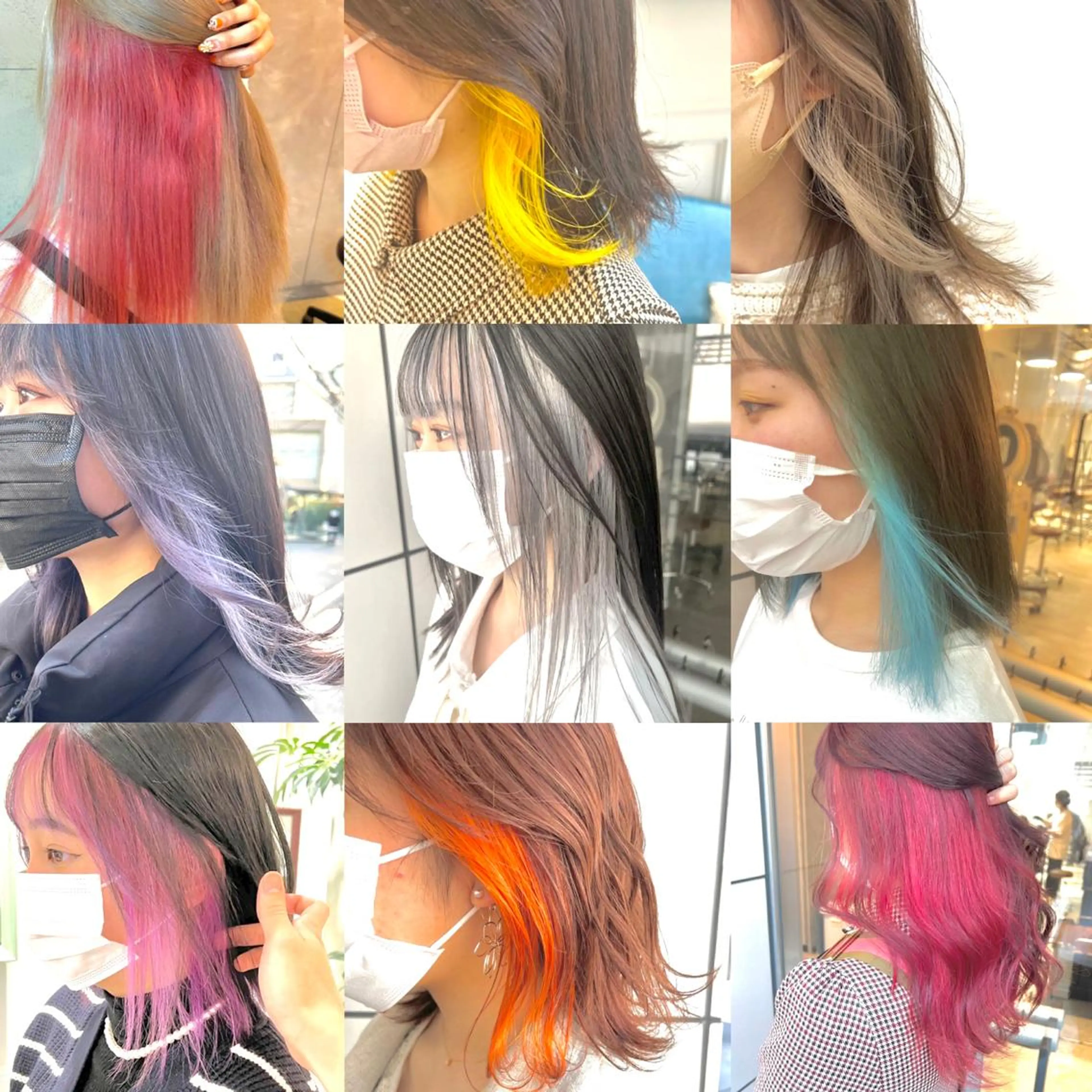 🩵💐【期間限定】（インナーカラー）か（フェイスフレーミング）ケアブリーチダブルカラー＋潤いトリートメント＋前髪カットの写真