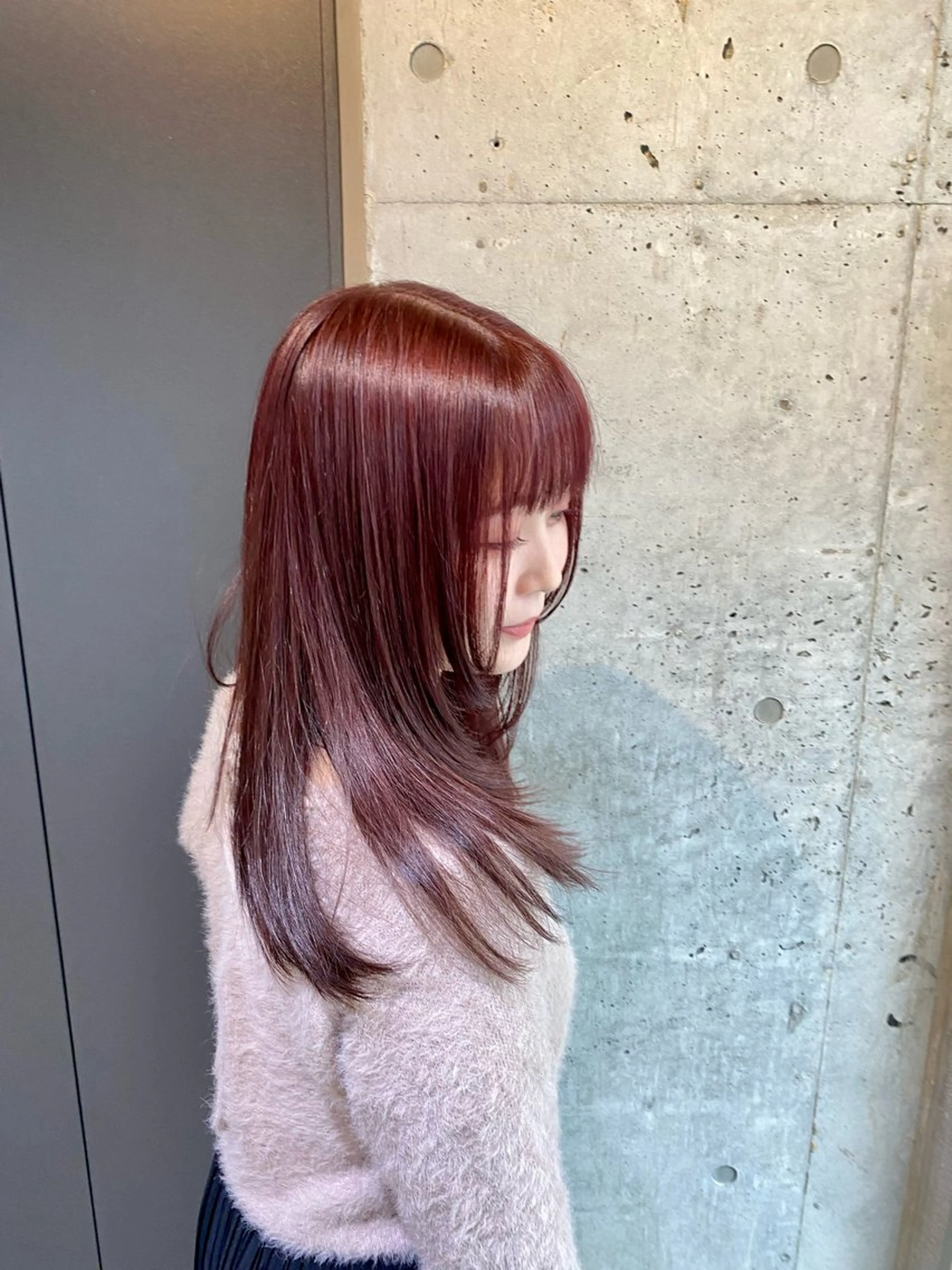 ミディアム カラー 太我/フェザーパーマ /ニュアンスパーマのヘアスタイル