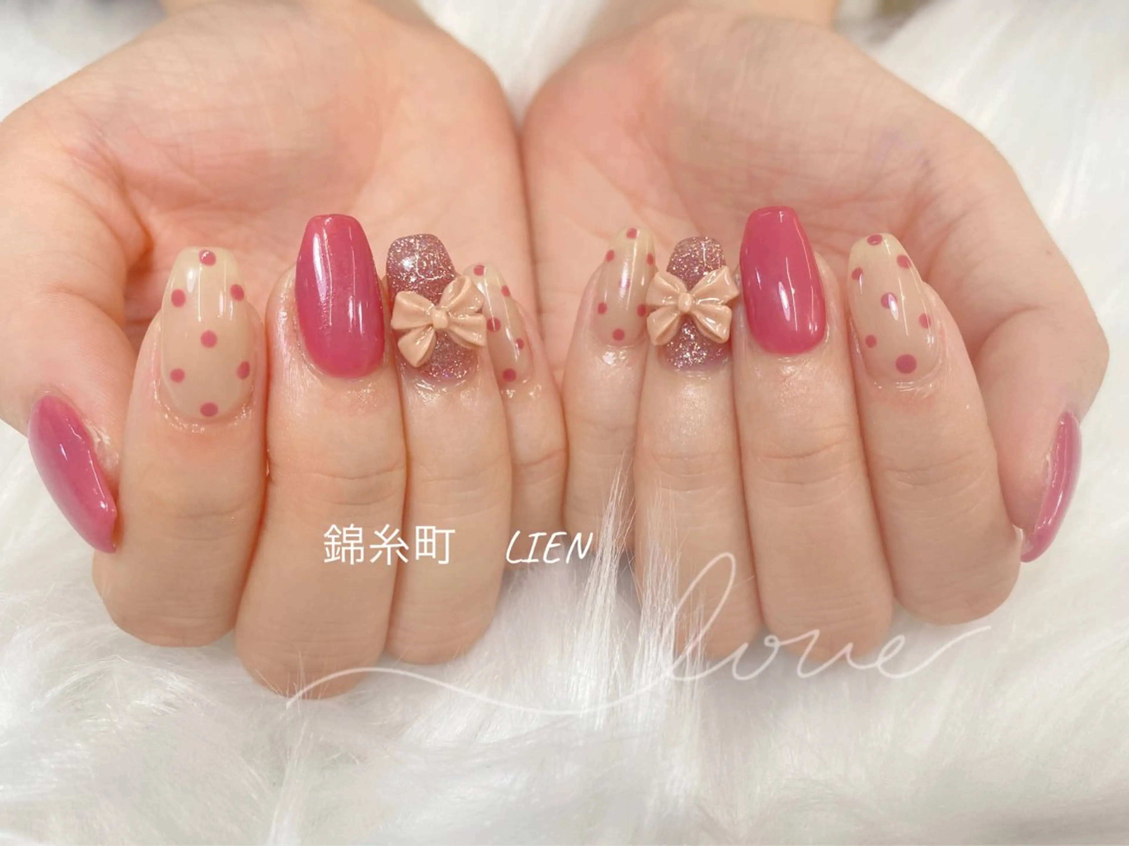 ネイル リボン ハンドネイル Lien  _リエン リエンのネイルデザイン