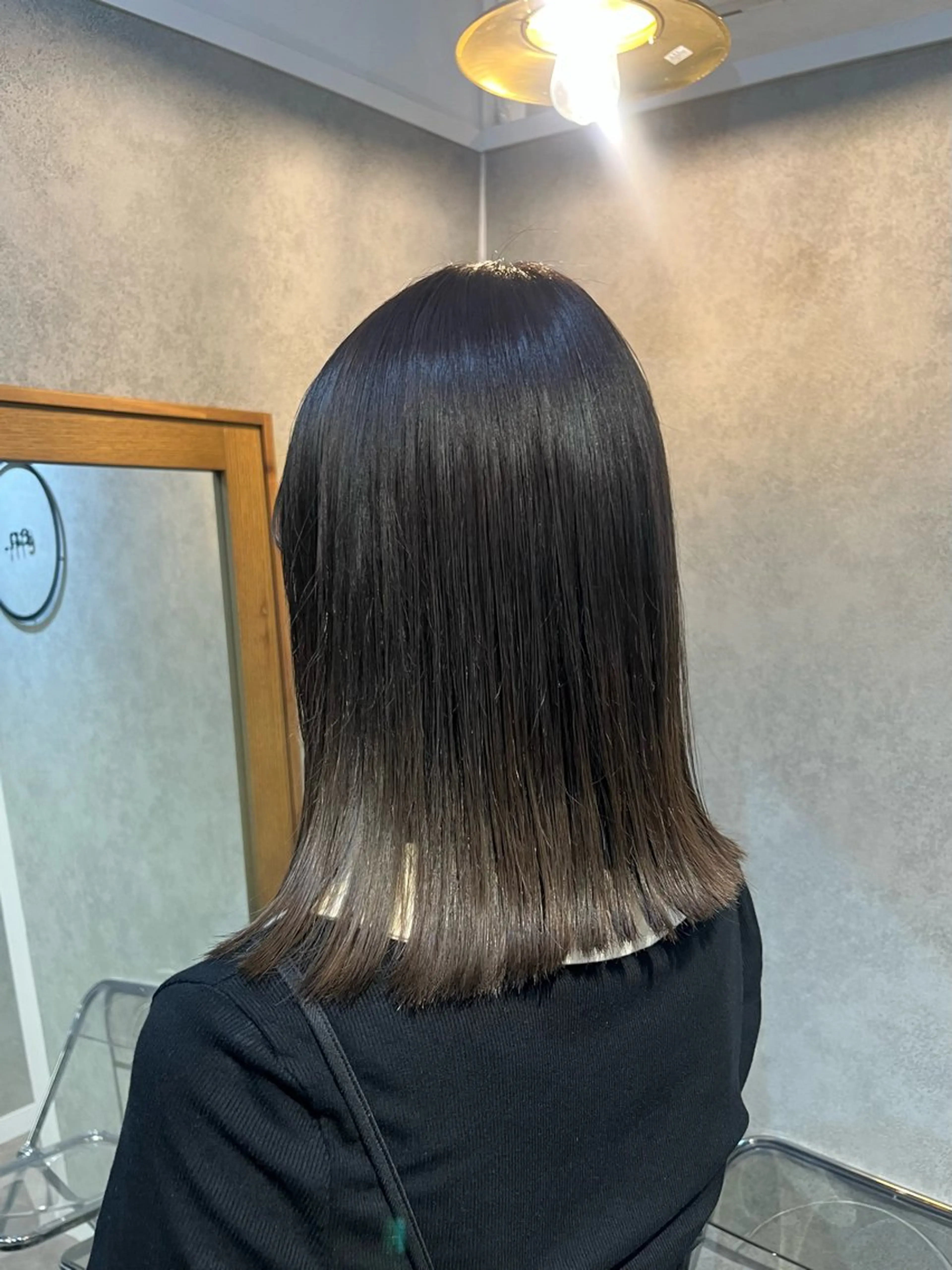 ミディアム カット ヘアカラー トリートメント ボブ/プツッとボブ/ 暖色カラー/モエのヘアスタイル