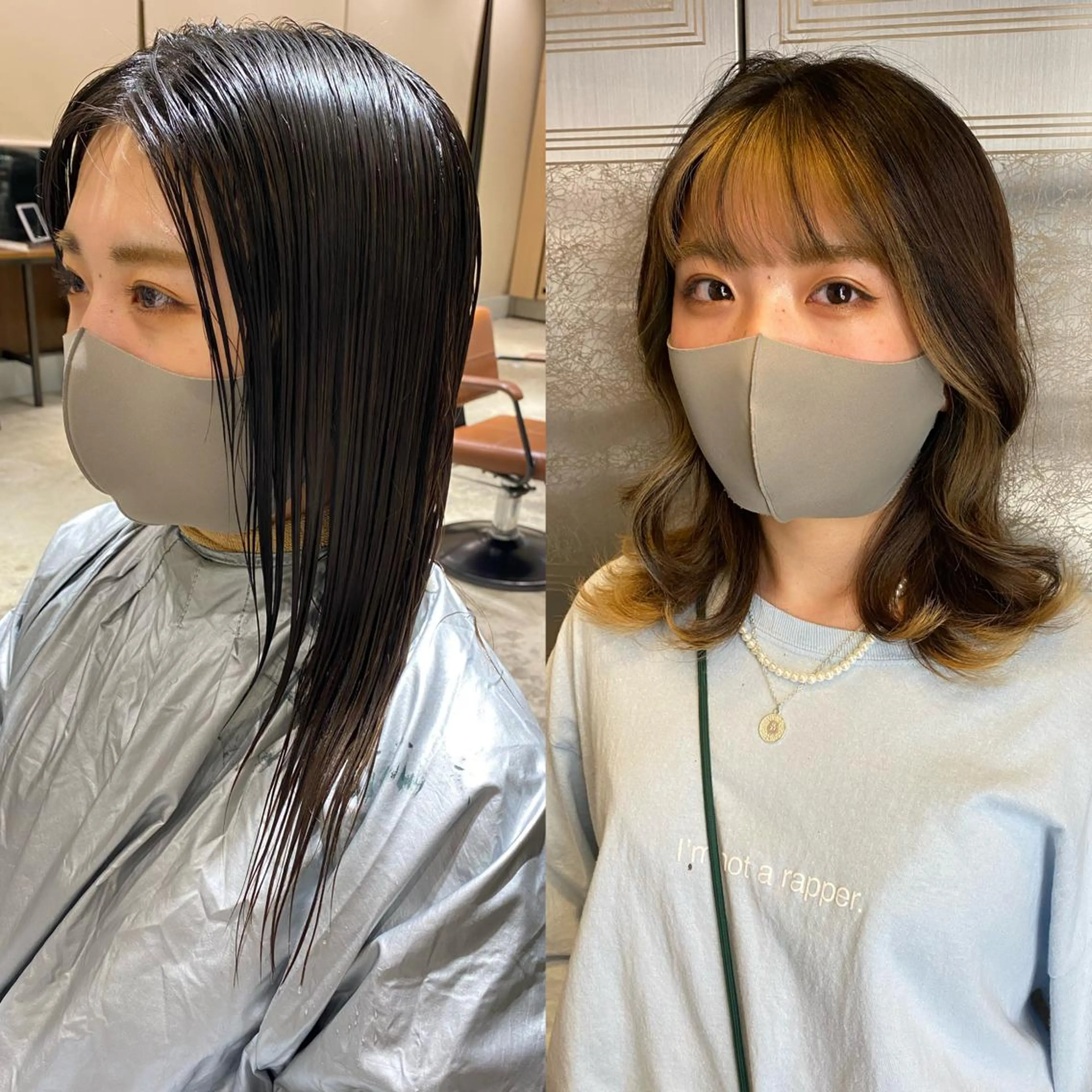ミディアム カラー ミストバング  フェイスフレーミング Je suis heureuse Tres所属・早朝セット☀️ レイヤー/Momoのヘアスタイル