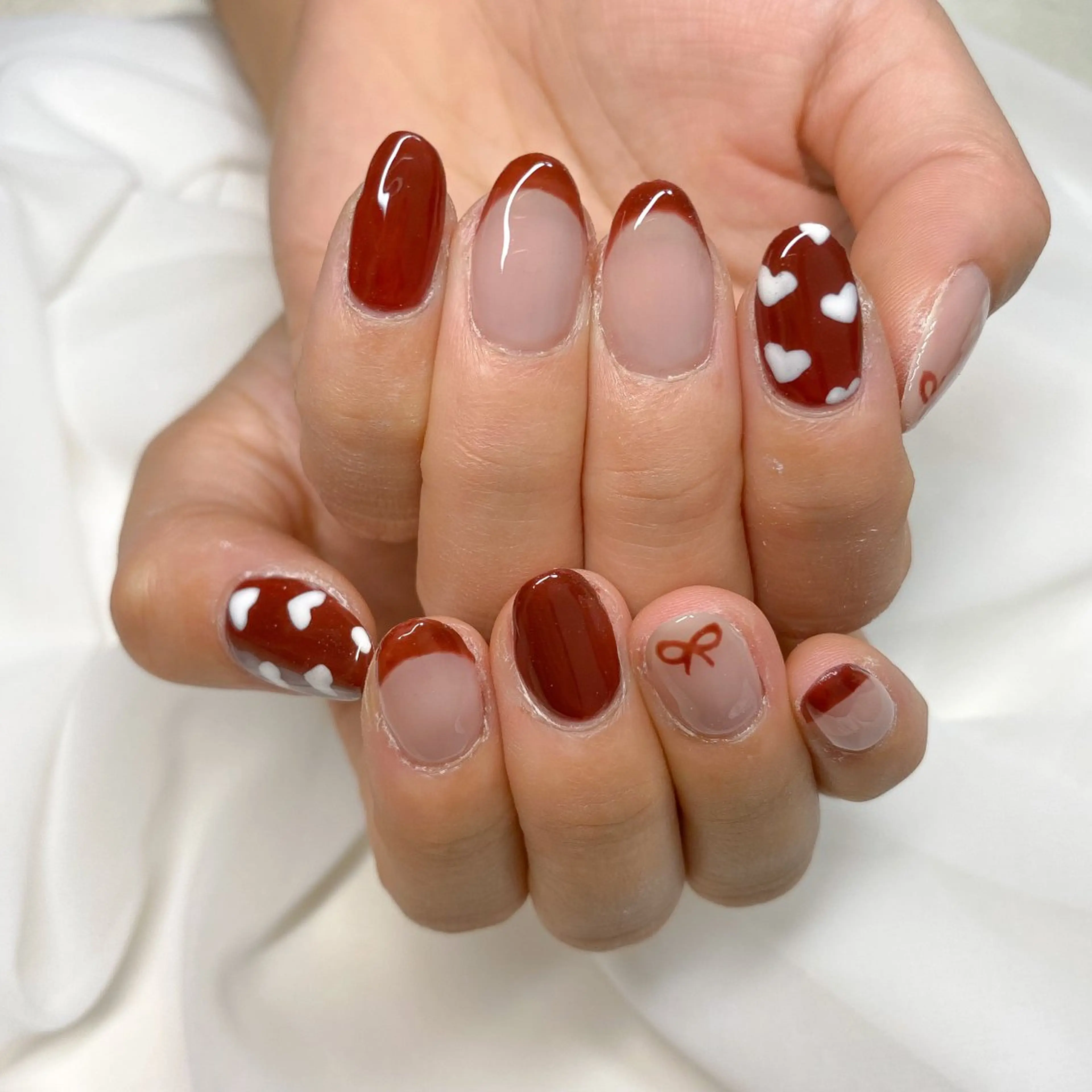 ネイル ハート ネイル空間所属・muguet🎀 nailのネイルデザイン