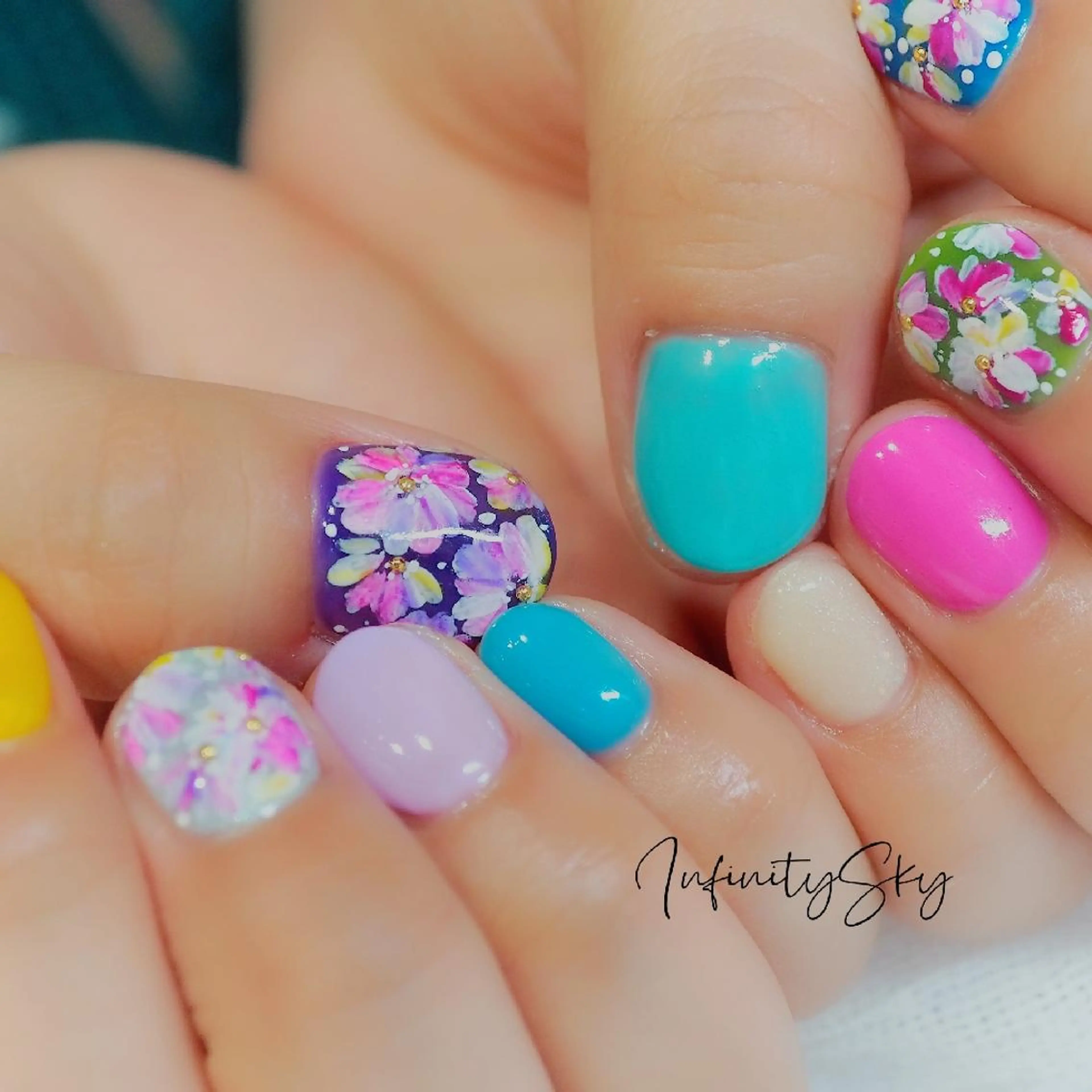 ネイル アートネイル ハンドネイル infinity skyのネイルデザイン