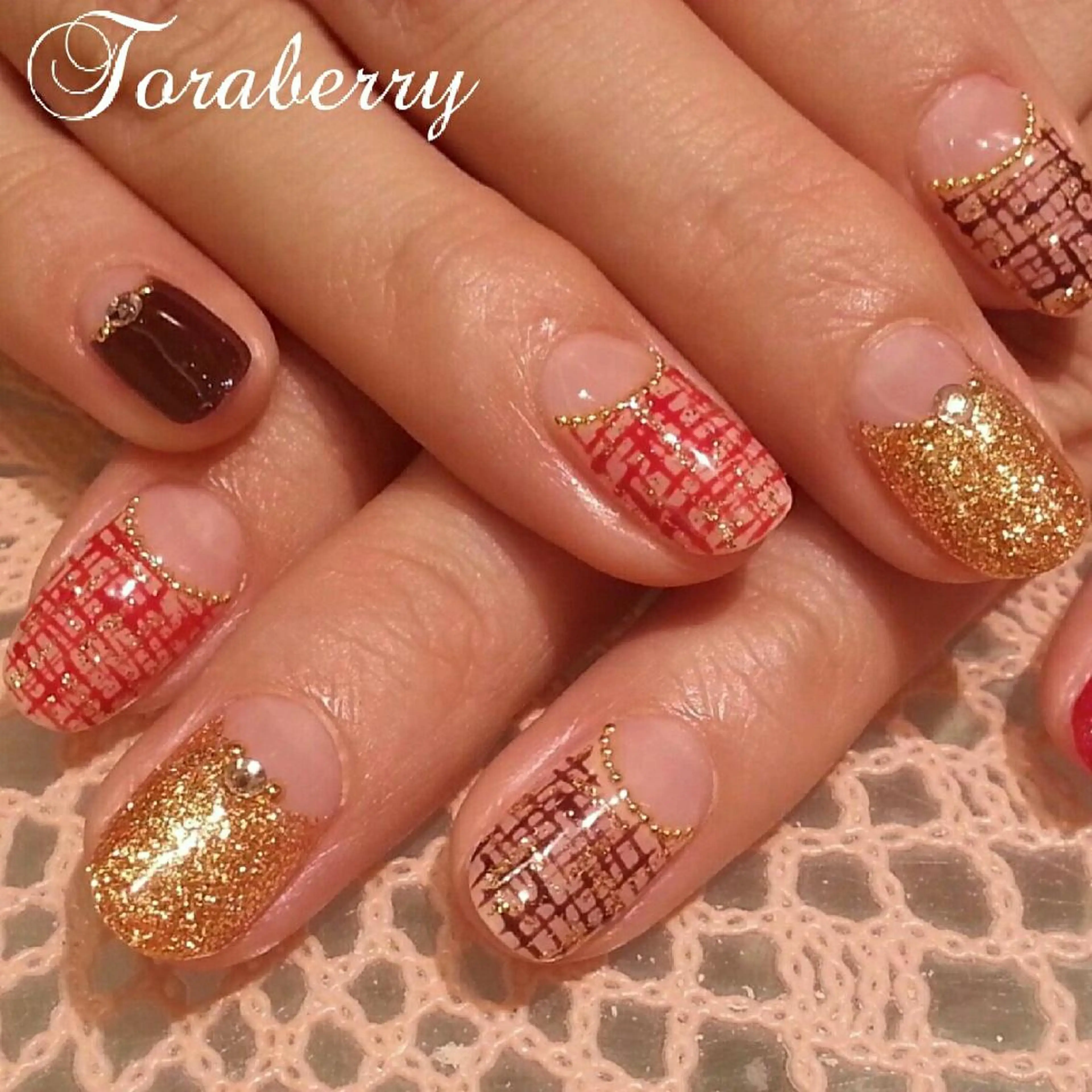 ネイル 持ち込み ツイードネイル ネイリスト なつみのネイルデザイン