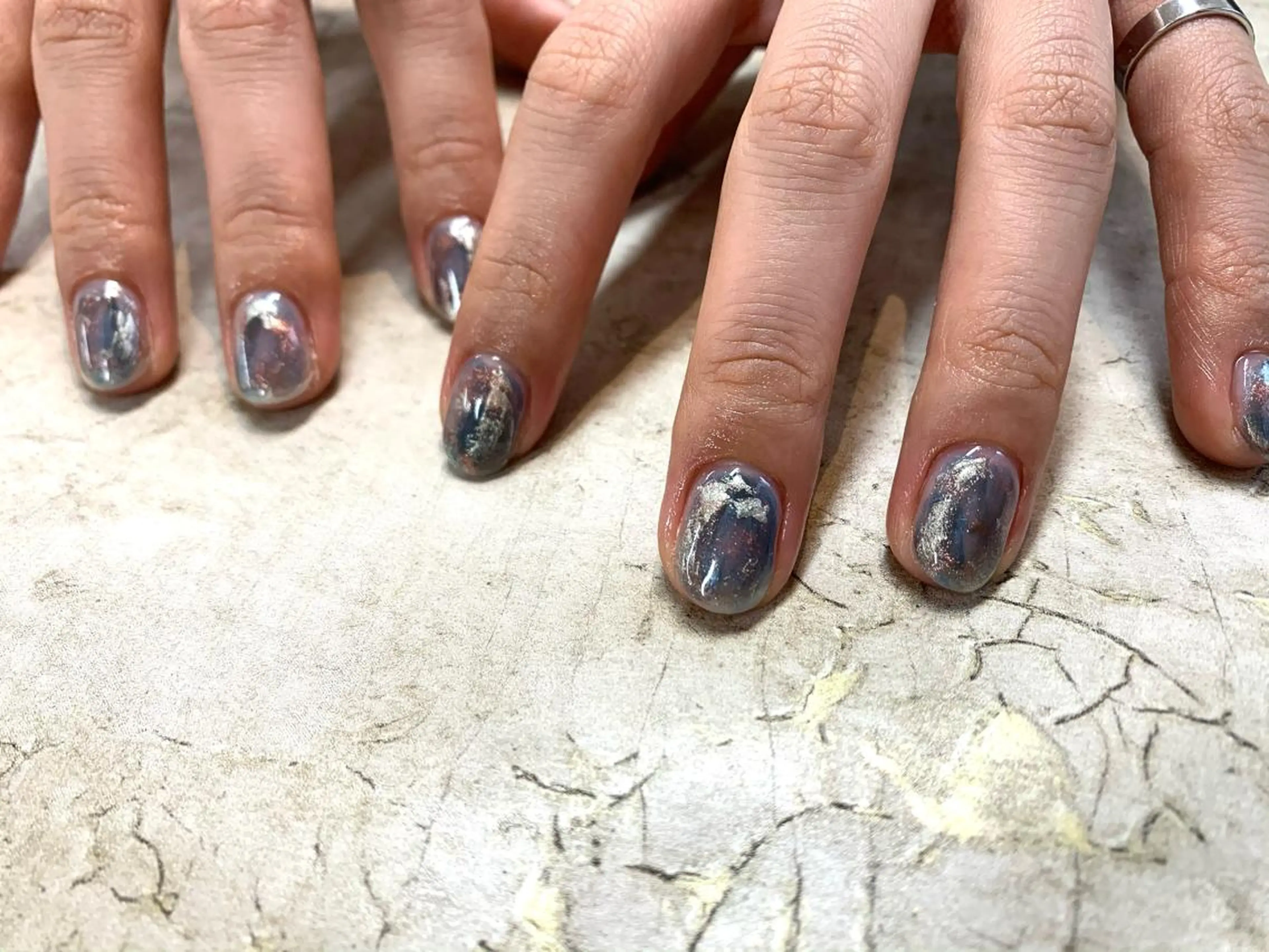 ネイル ネイビー ハンドネイル アトリエ １０３のネイルデザイン