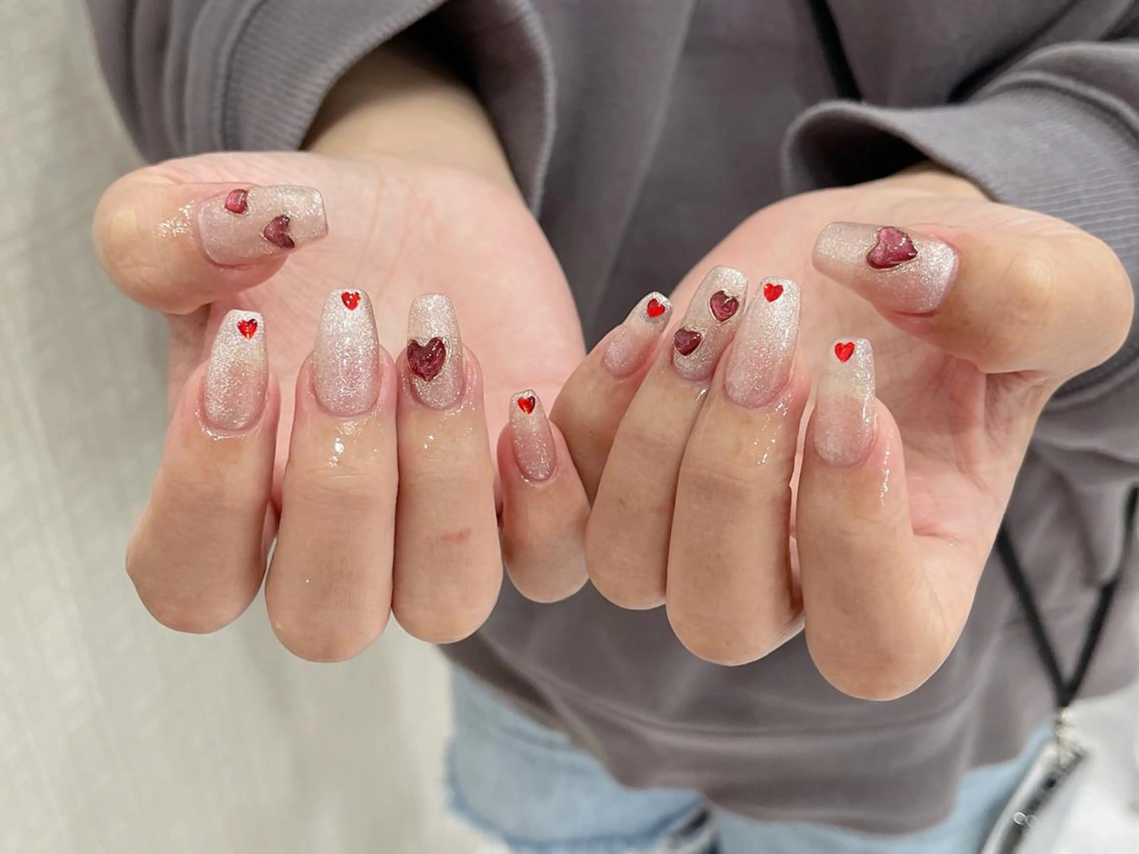 ネイル ki🍒🍒 ki ツルツルネイルのネイルデザイン