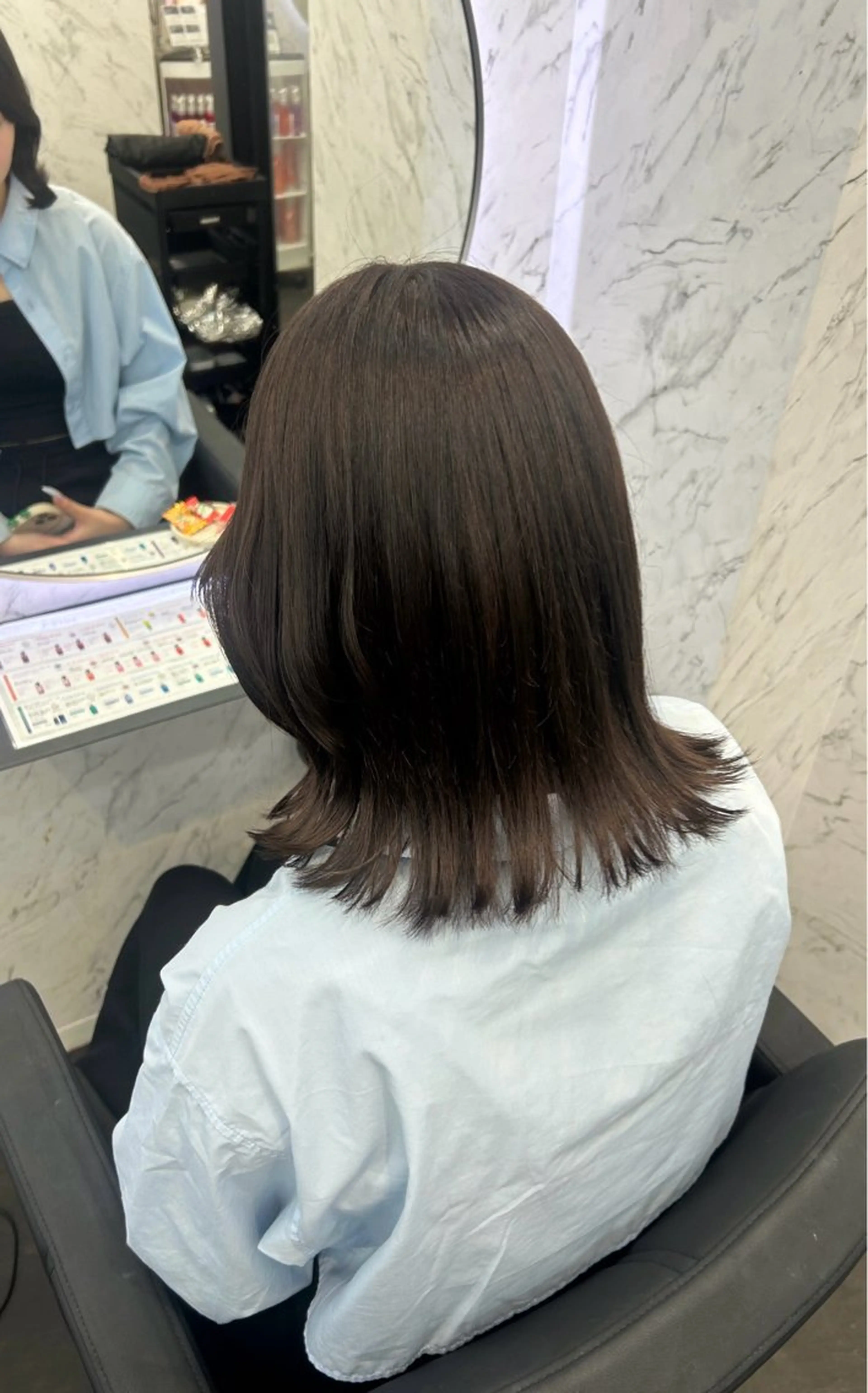 セミロング カラー グレージュ ヘアカラー 韓国艶カラー 🇰🇷💎MIUのヘアスタイル