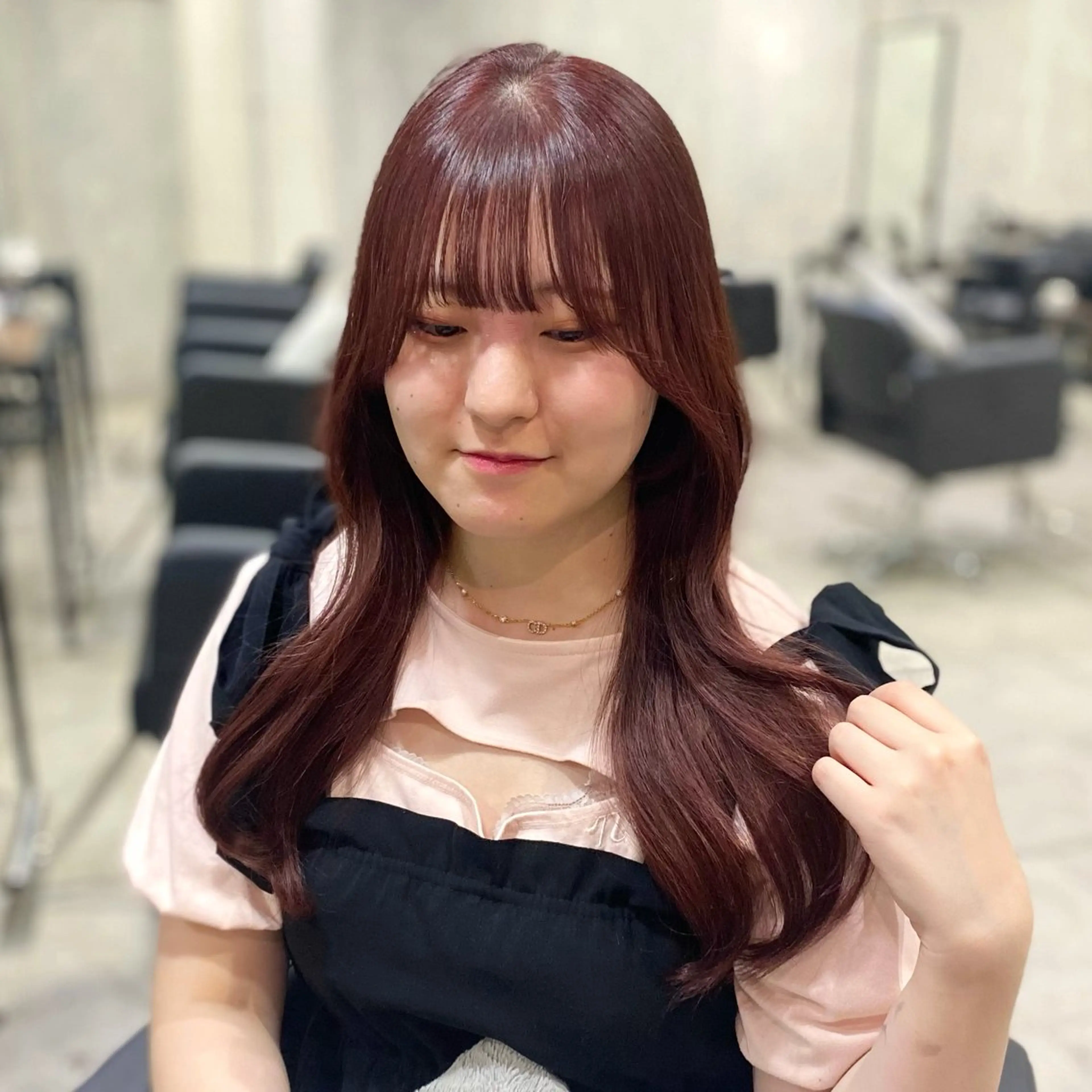 ロング カラー 透明感カラー カット ヘアカラー トリートメント shiori/透明感 /顔周り/髪質改善のヘアスタイル