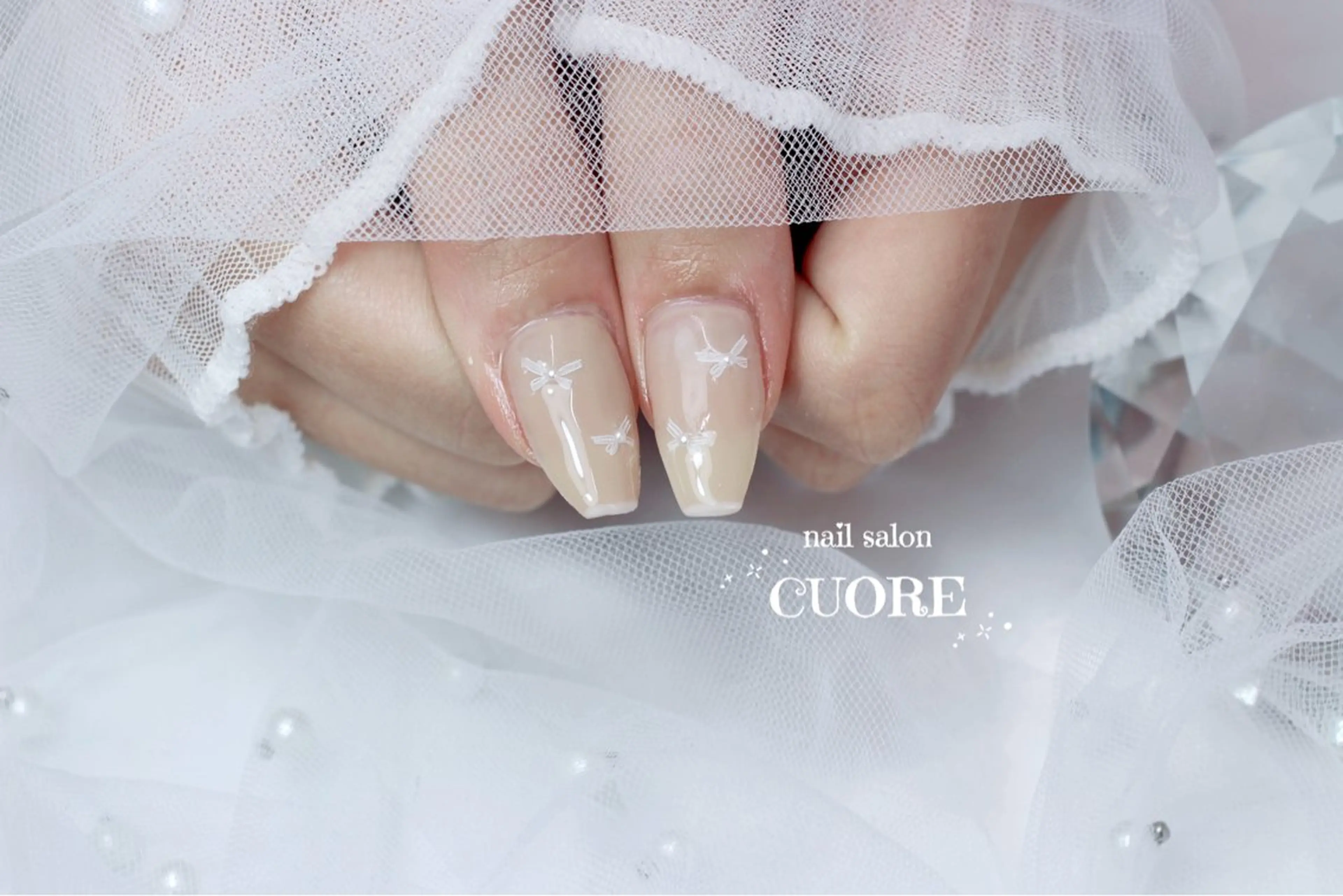 ネイル リボン 春ネイル ハンドネイル CUORE____nail所属・nail salon CUOREのネイルデザイン