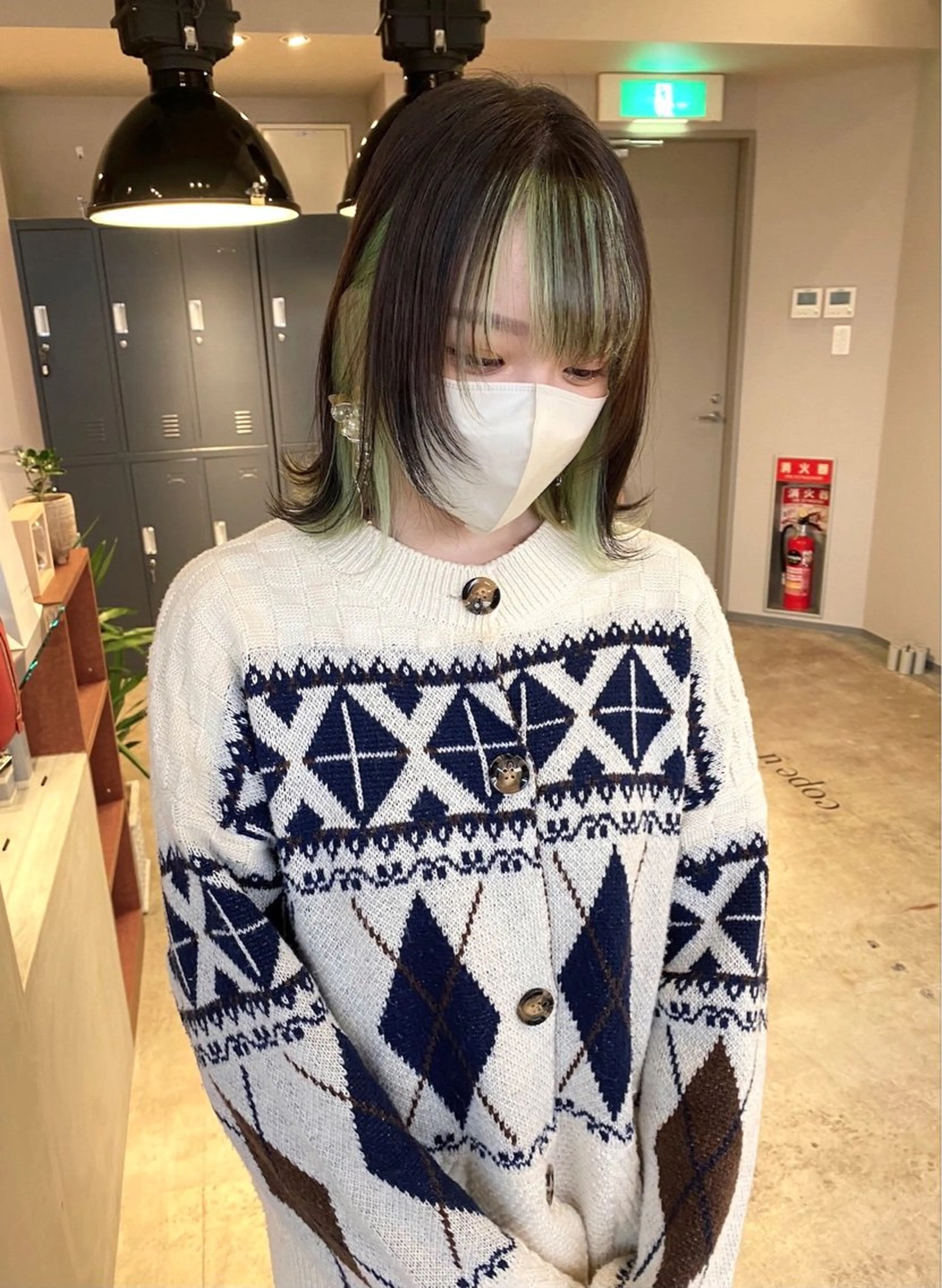 ミディアム カラー ミストバング フェイスフレーミング ブリーチ矯正/ ブリーチ特化mikaのヘアスタイル