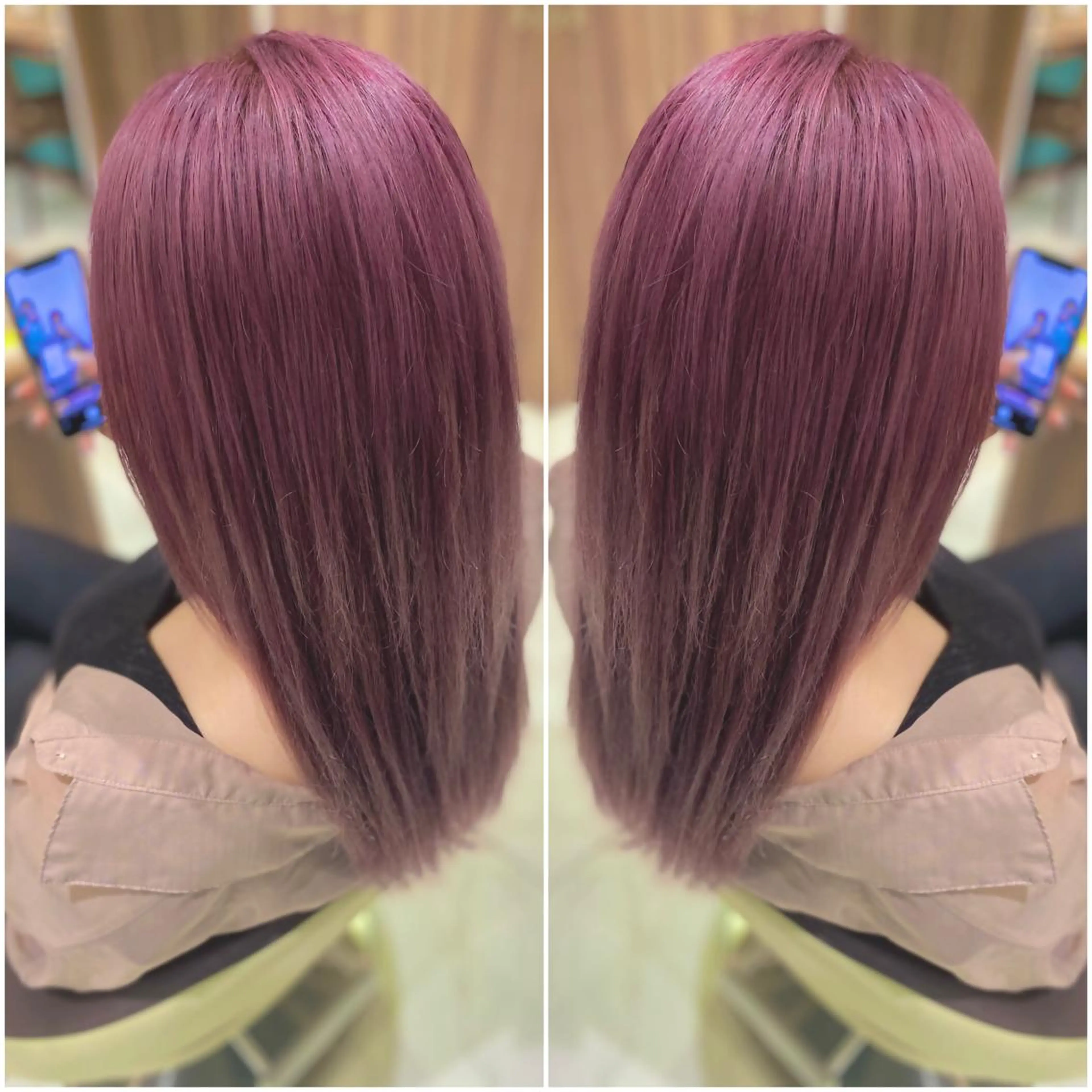 セミロング カラー 全席個室　暖色カラー Zina松園優香🌸のヘアスタイル