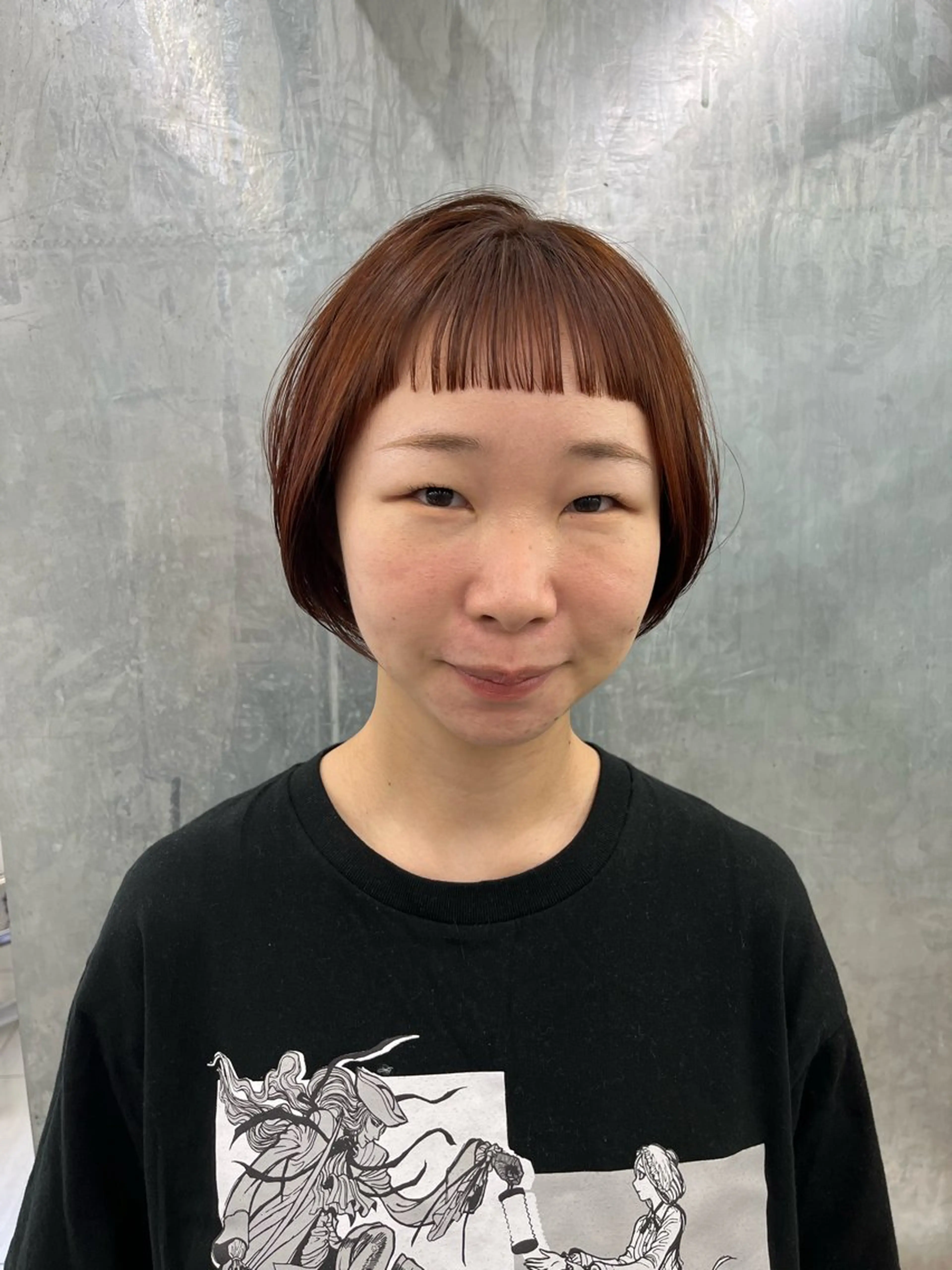 ショート オン眉 ショートヘア カット ヘアカラー トリートメント Kansaku /池 袋/透明感カラー🌿のヘアスタイル