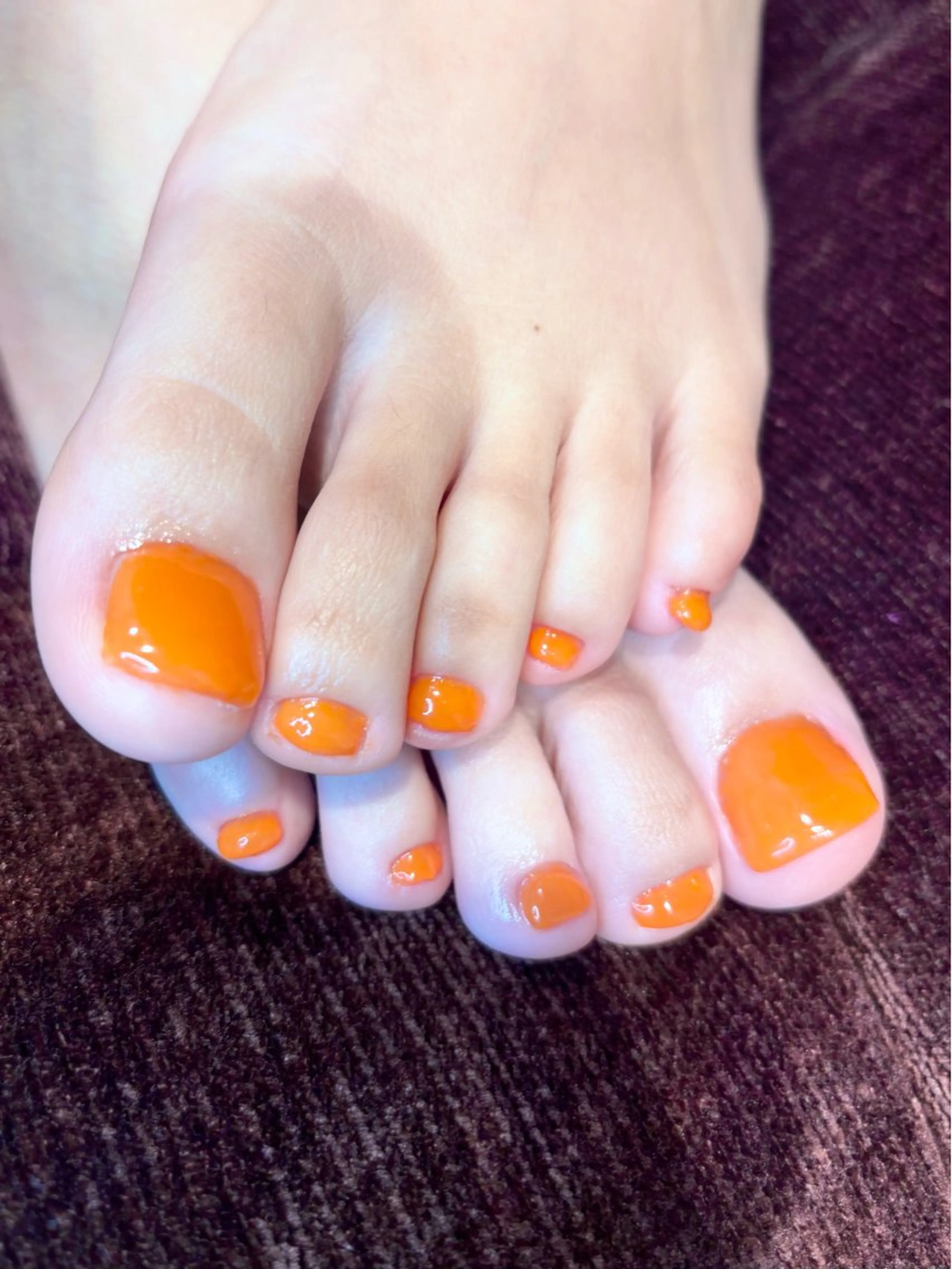 ネイル 長さ出し フットネイル ワンカラーネイル CECIL beauty labo所属・田中 梨奈のネイルデザイン