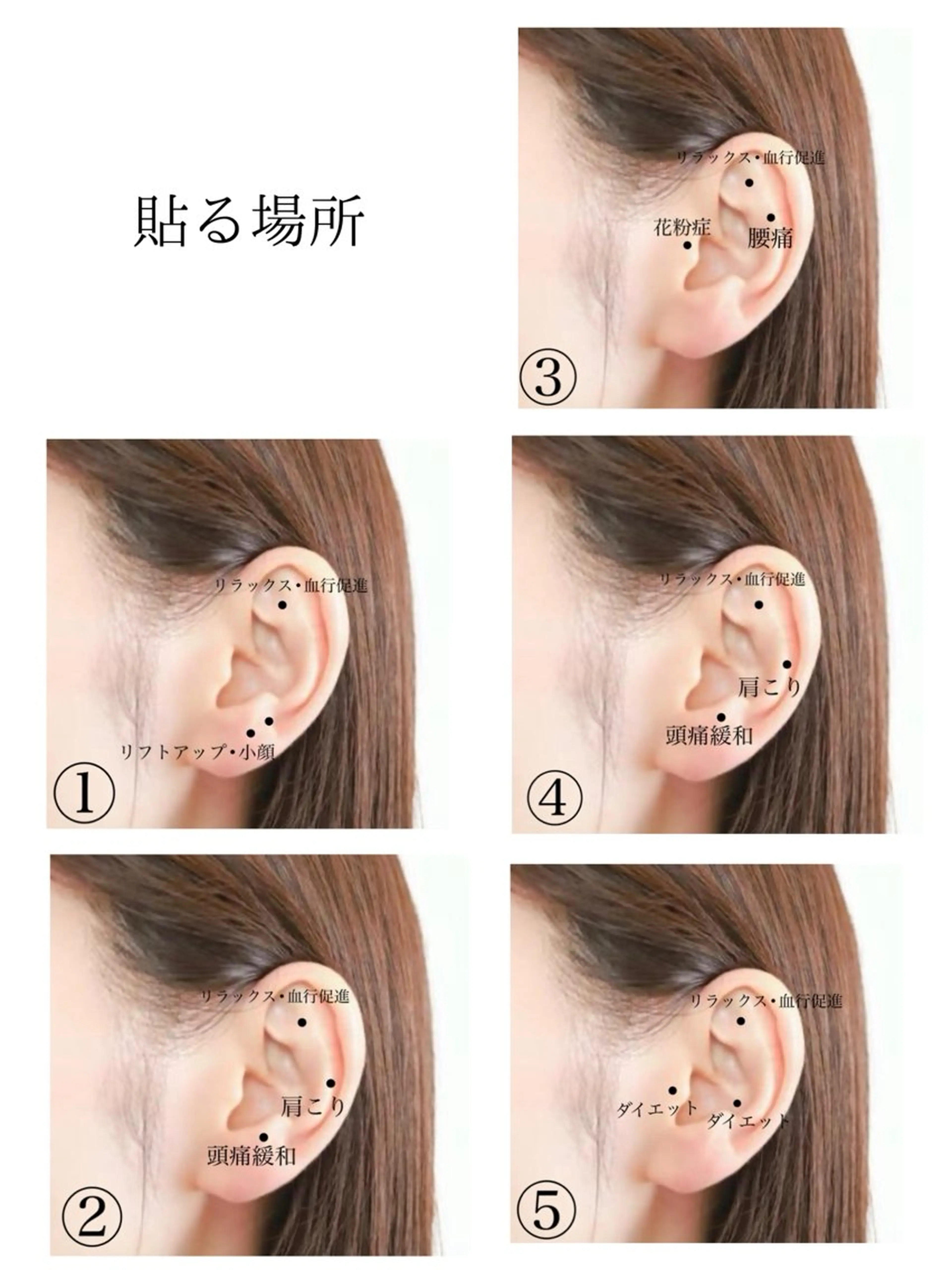 耳ツボジュエリー　両耳6粒（片耳3粒）の写真