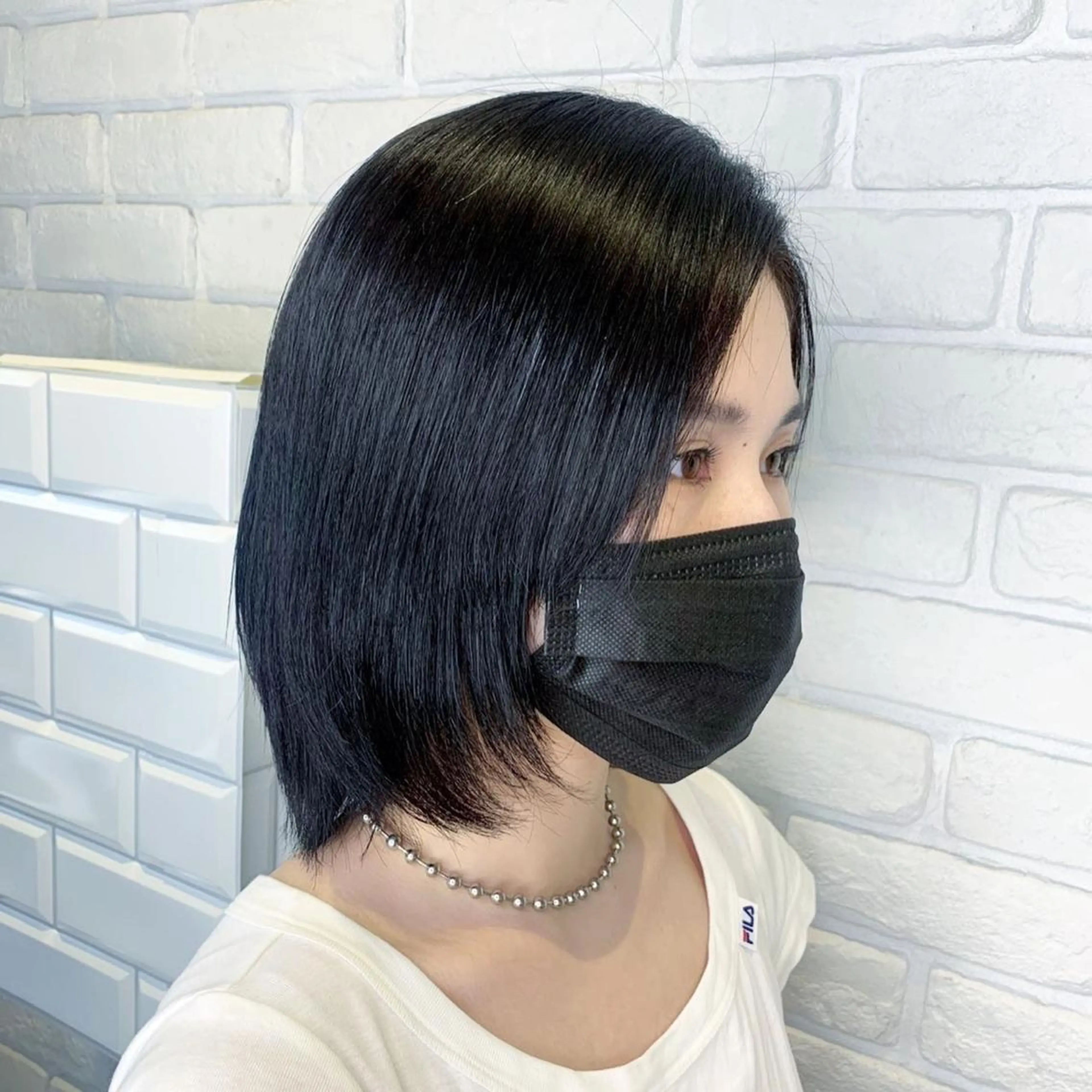 ミディアム パーマ ヘアアレンジ 髪質改善/縮毛矯正 艶カラー/珠聡のヘアスタイル