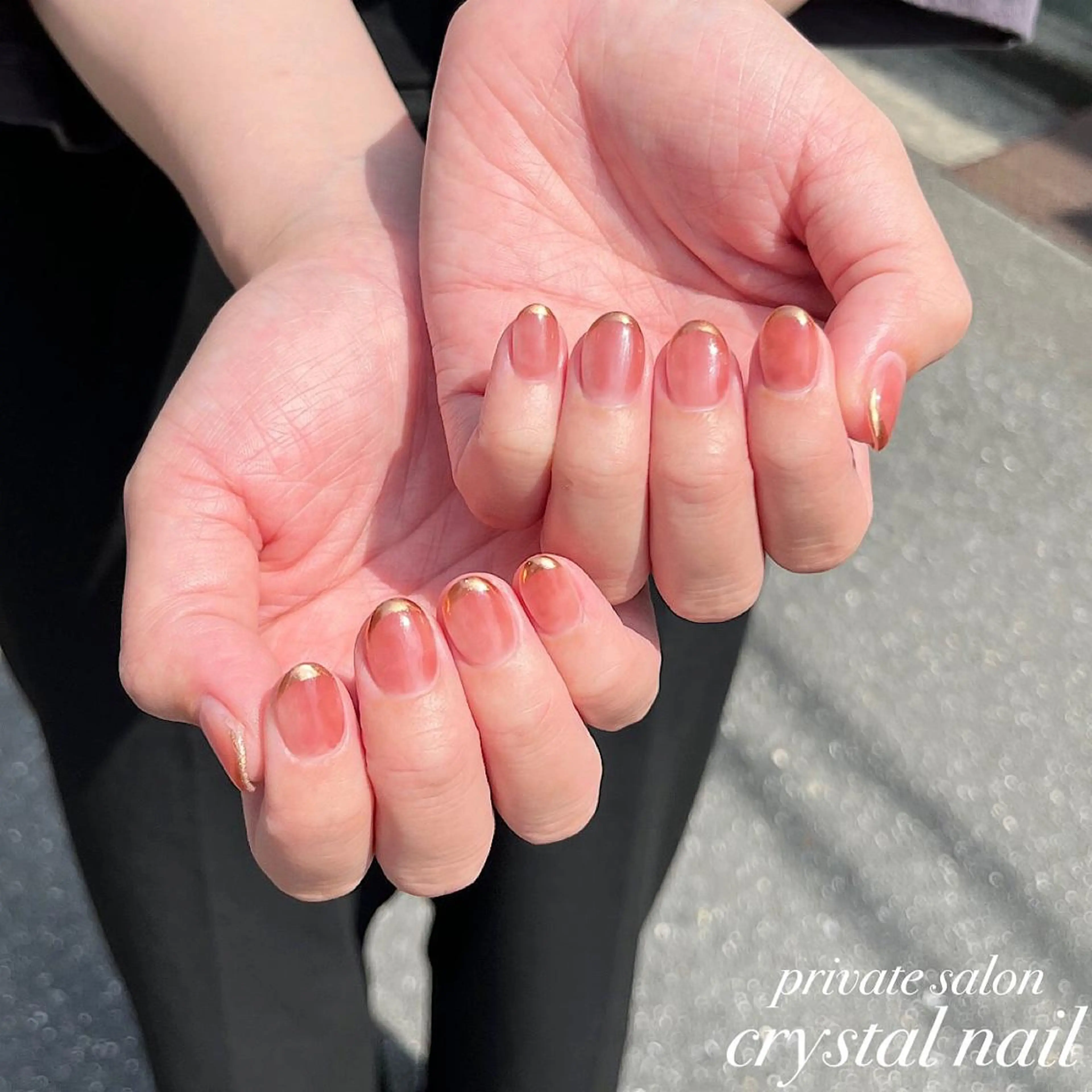 ネイル フレンチネイル ミラーネイル Crystal Nailのネイルデザイン