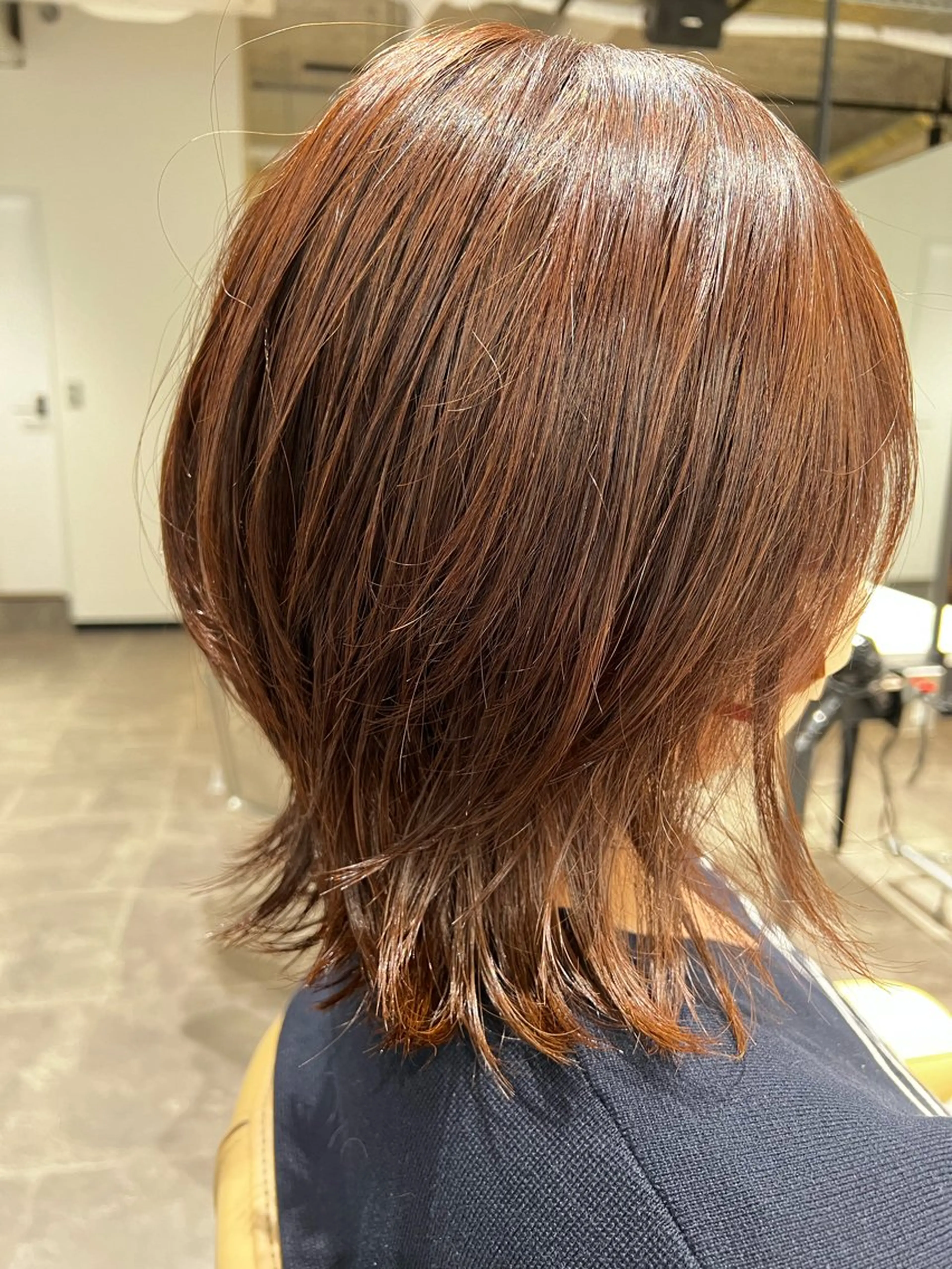 ミディアム くびれヘア 福田 秀好のヘアスタイル