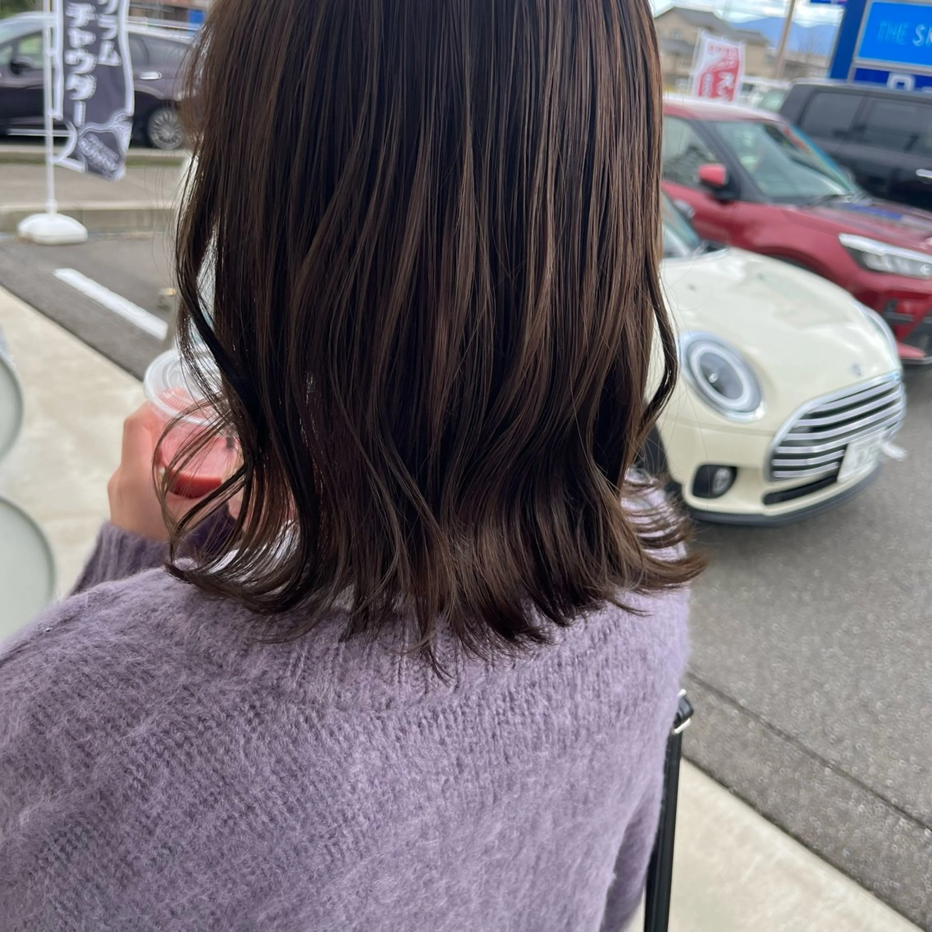 ミディアム カラー ブラウンカラー オリーブブラウン 仮坂 美夏のヘアスタイル