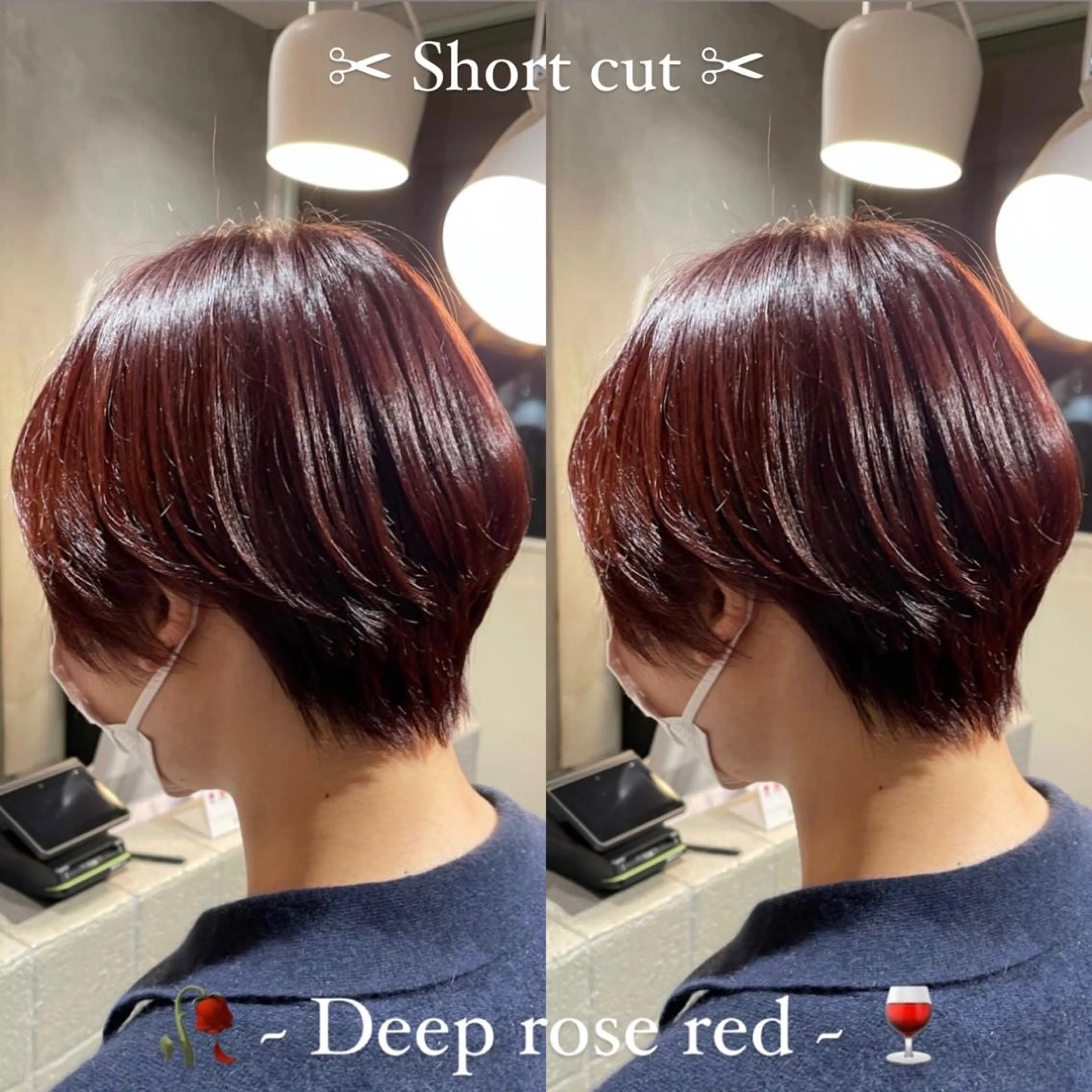 ショート カラー ブリーチ ブリーチなしカラー レッドカラー ショートヘア 艶髪カラー/透明感 美髪/白髪/ﾑﾅｶﾀのヘアスタイル