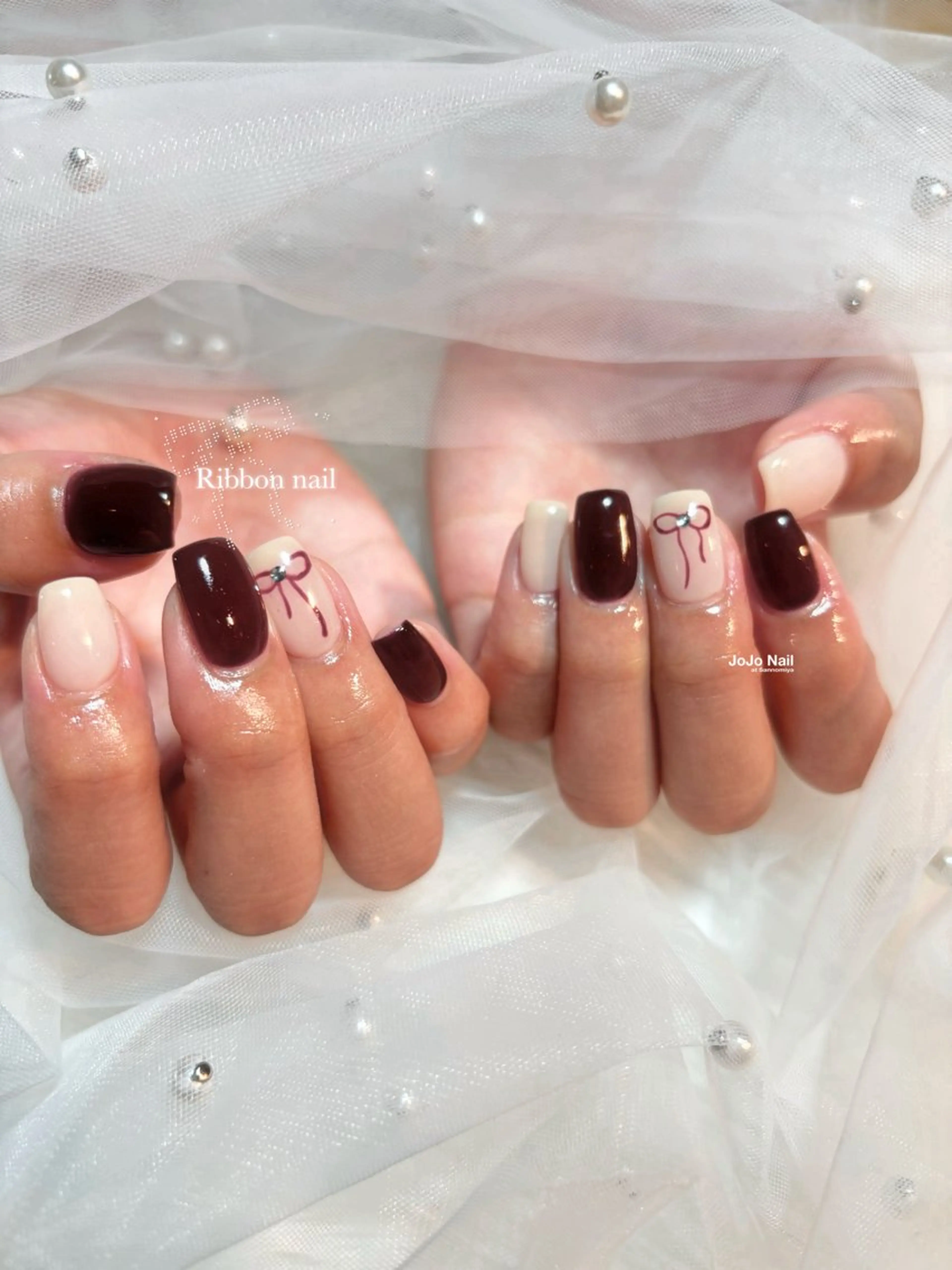 ネイル ボルドー ハンドネイル SERINA.K /JOJO@三宮のネイルデザイン