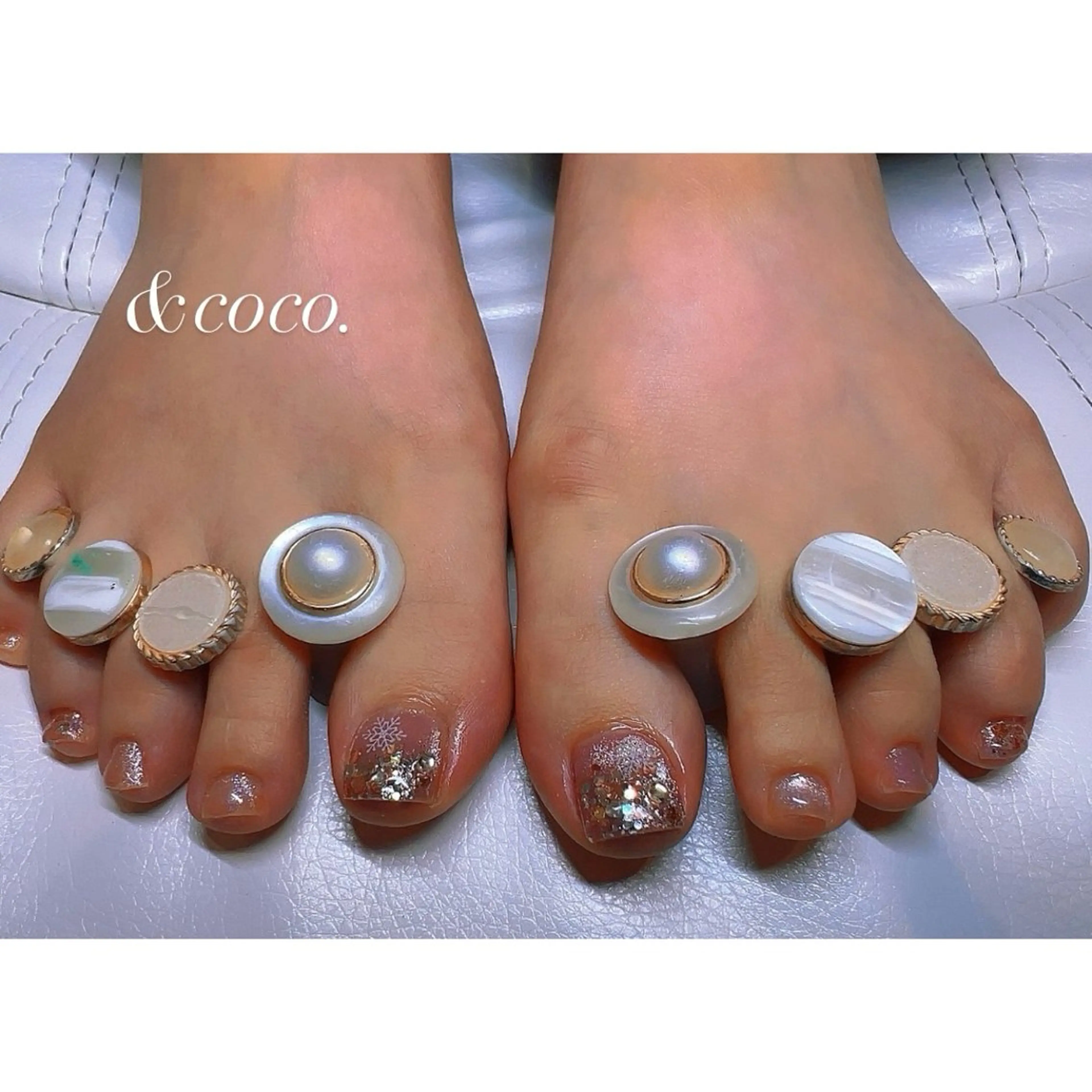 ネイル マグネットネイル 冬ネイル フットネイル ＆coco.所属・＆ coco.のネイルデザイン