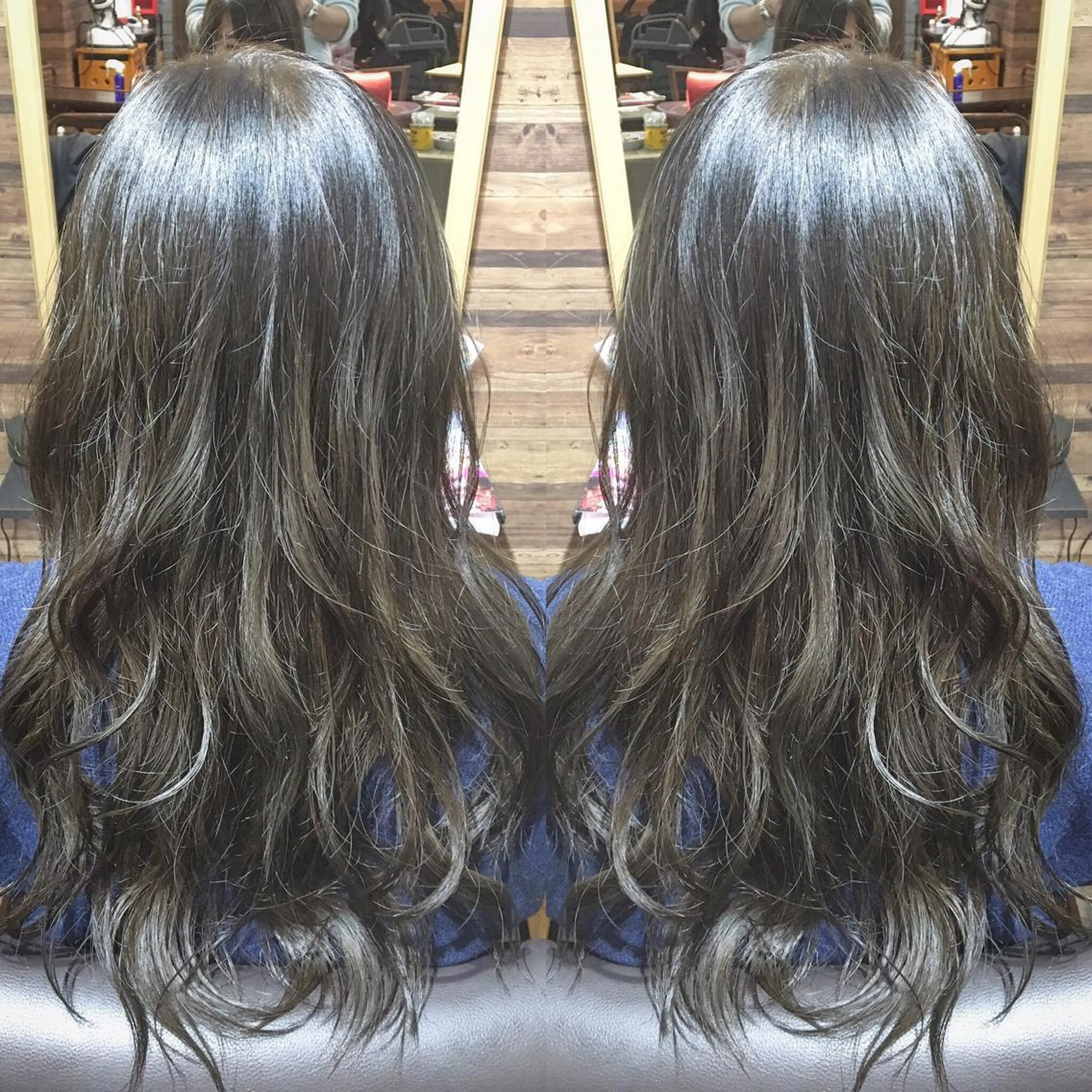 ロング カラー ブリーチ グレージュ MITSU ✂️のヘアスタイル