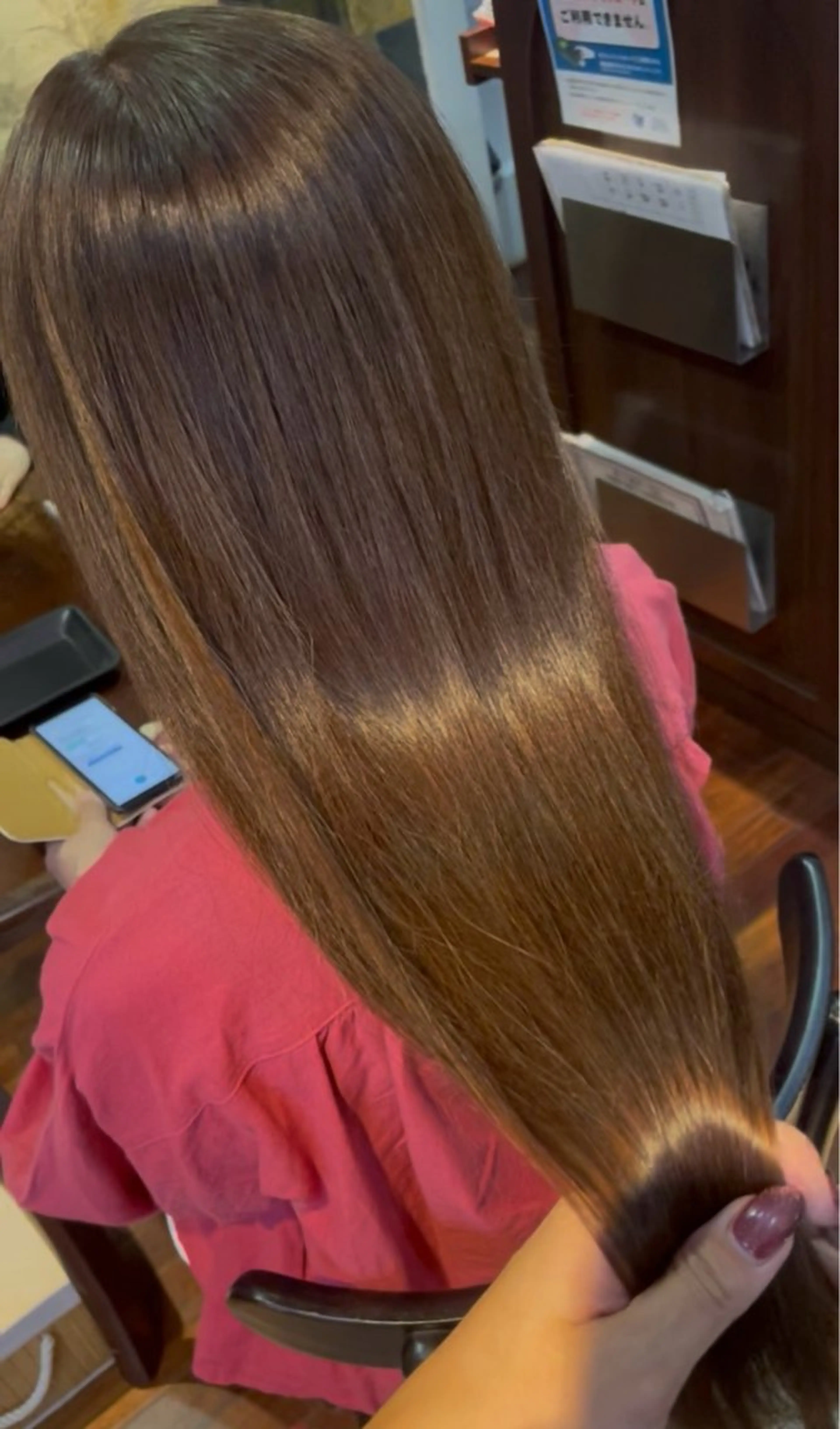 ロング カラー パーマ 髪質改善 トリートメント 福見 美保のヘアスタイル