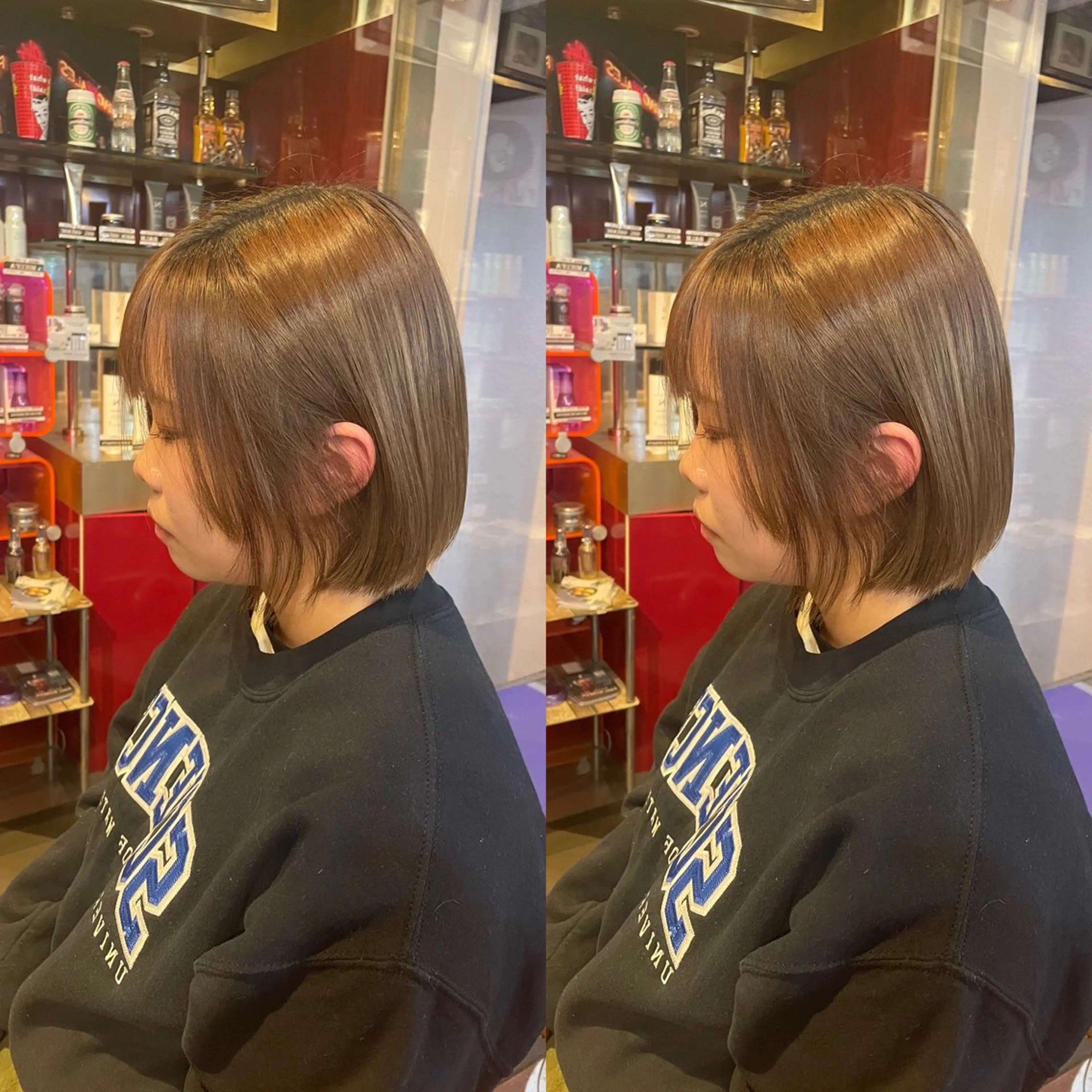 ミディアム ボブ 顔まわりレイヤー レイヤーカット トリートメント 👑派手髪/カット 👑ANRYのヘアスタイル