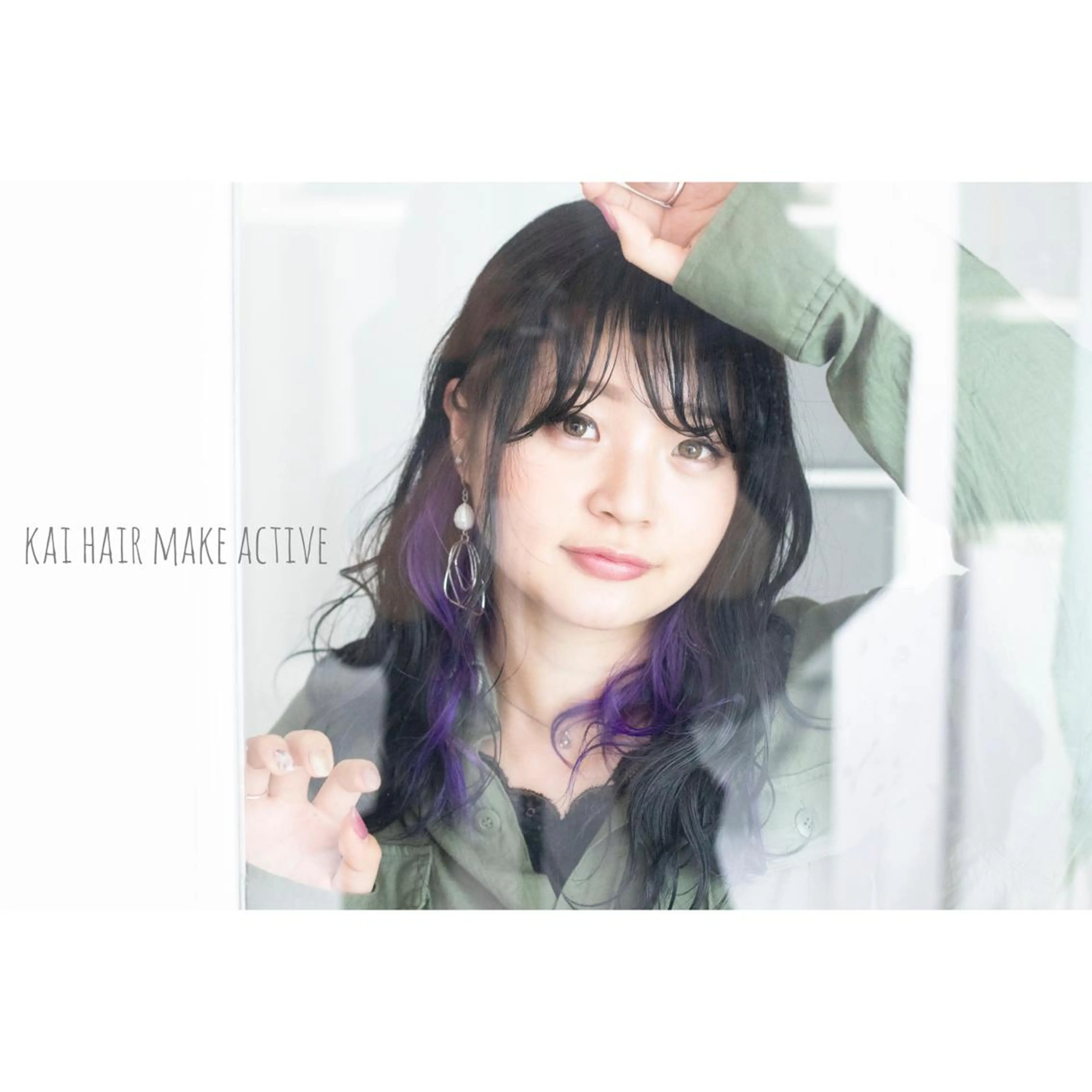 セミロング カラー ヘアアレンジ インナーカラー ヘアカラー トリートメント 坂東 秀幸のヘアスタイル