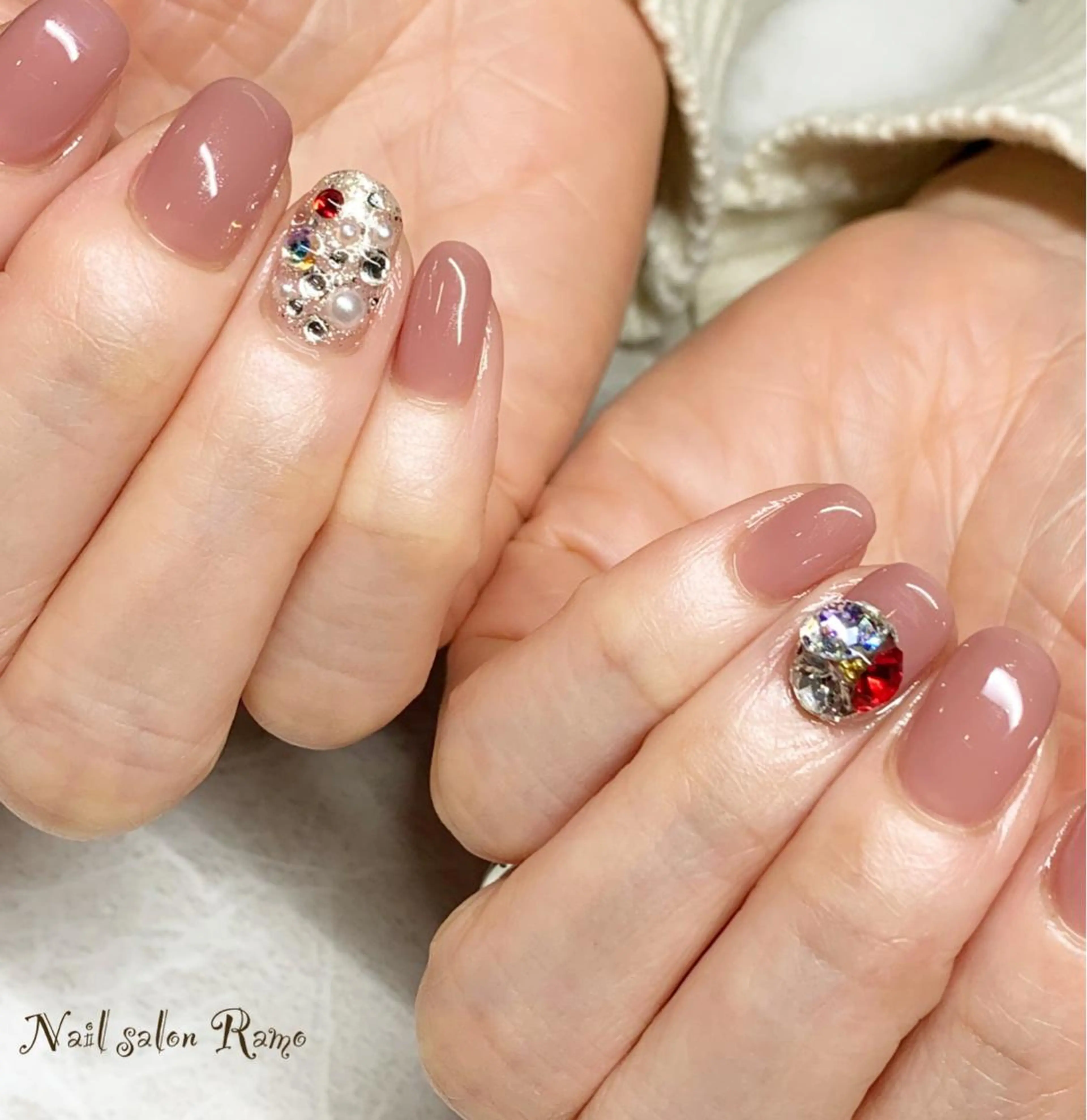 ネイル アートネイル ブルー ジェルネイル ワンカラーネイル パラジェル Nail salon Ramo所属・松田 祥子のネイルデザイン