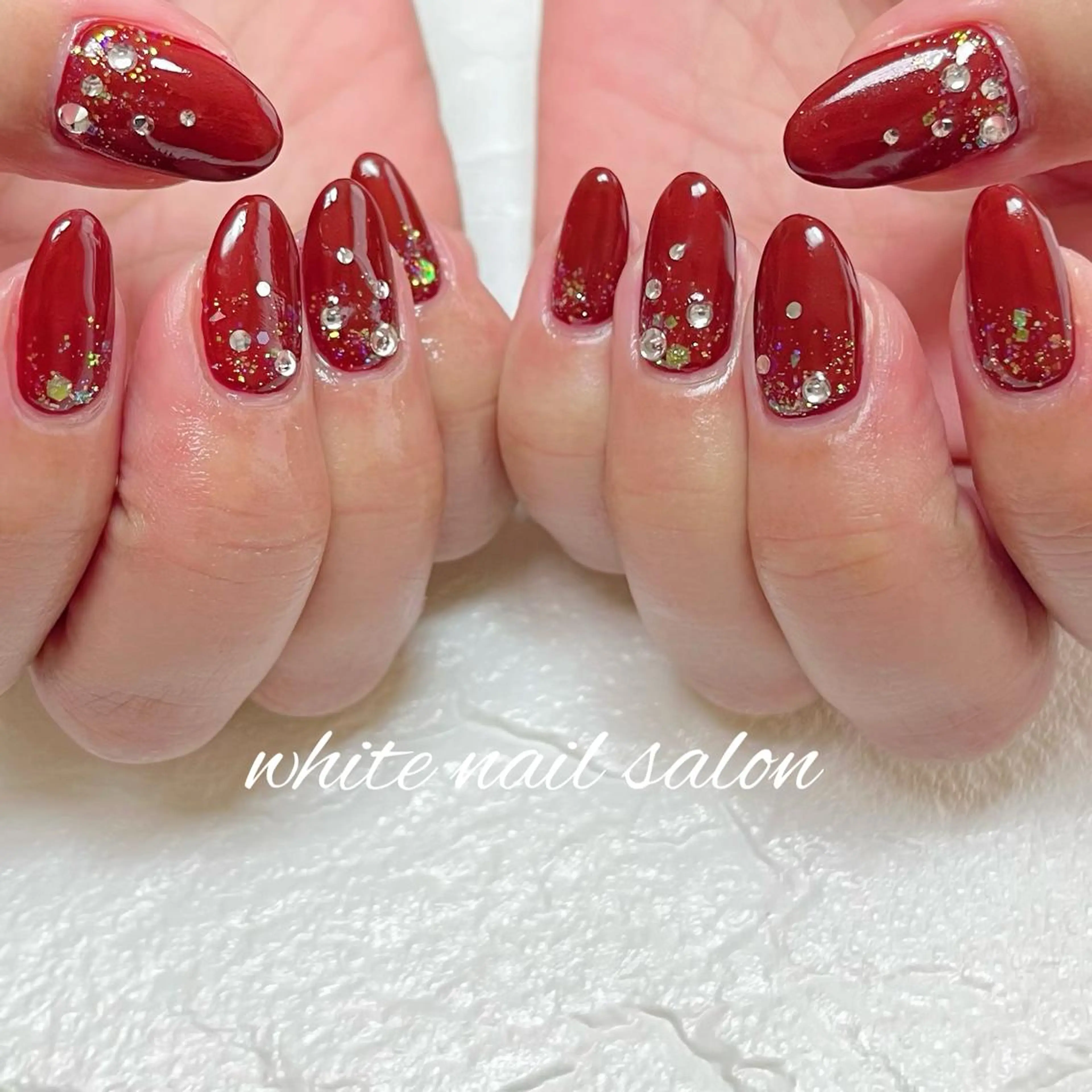 ネイル フットネイル ジェルネイル ハードジェル ラメ(グリッター) 持ち込み ハンドネイル white nail salonのネイルデザイン