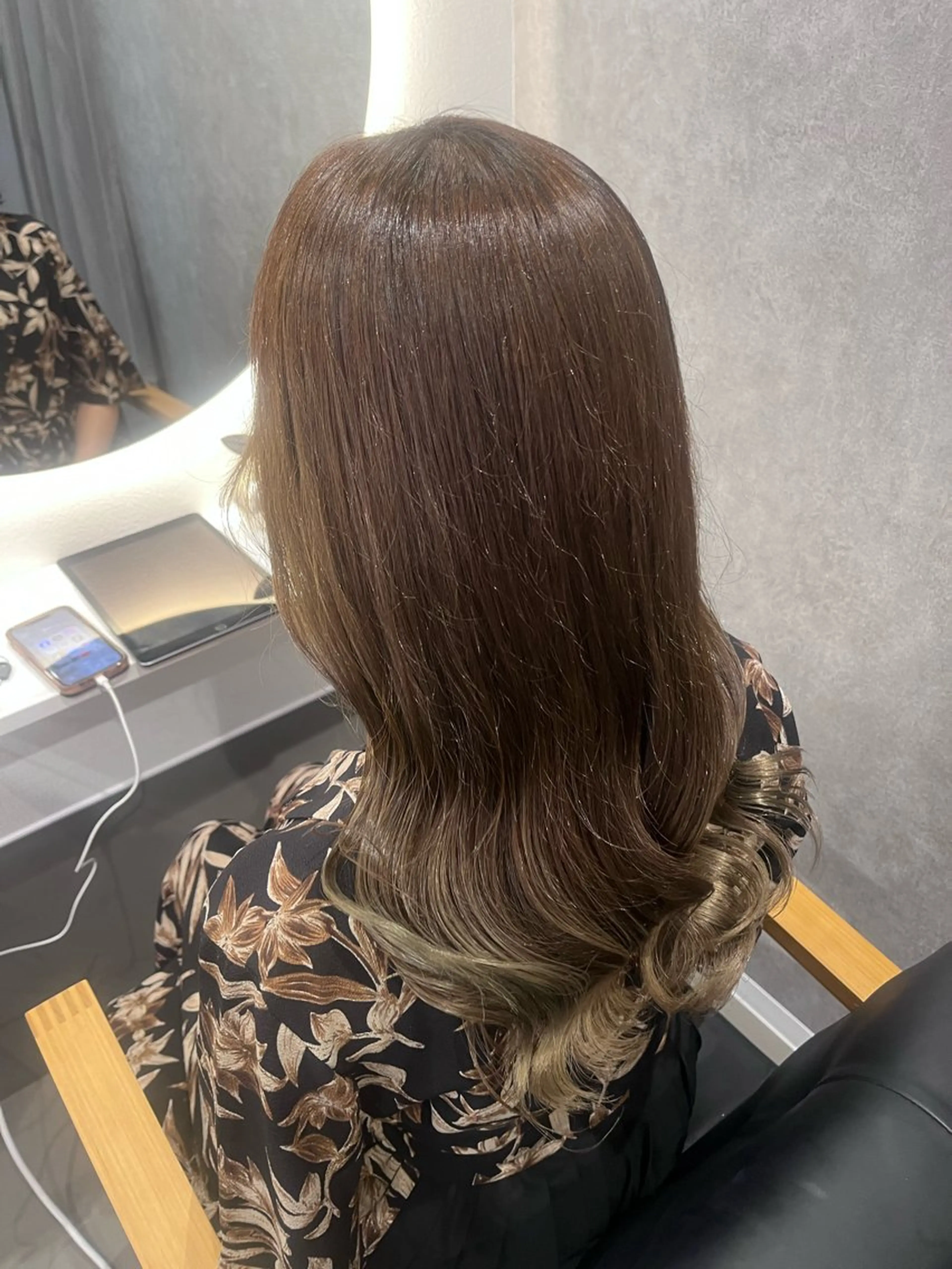 セミロング カラー ヘアアレンジ ベージュカラー 髪質改善 Aimer 北千住店所属・akari/柔らか カラー/ヘアセット✦のヘアスタイル