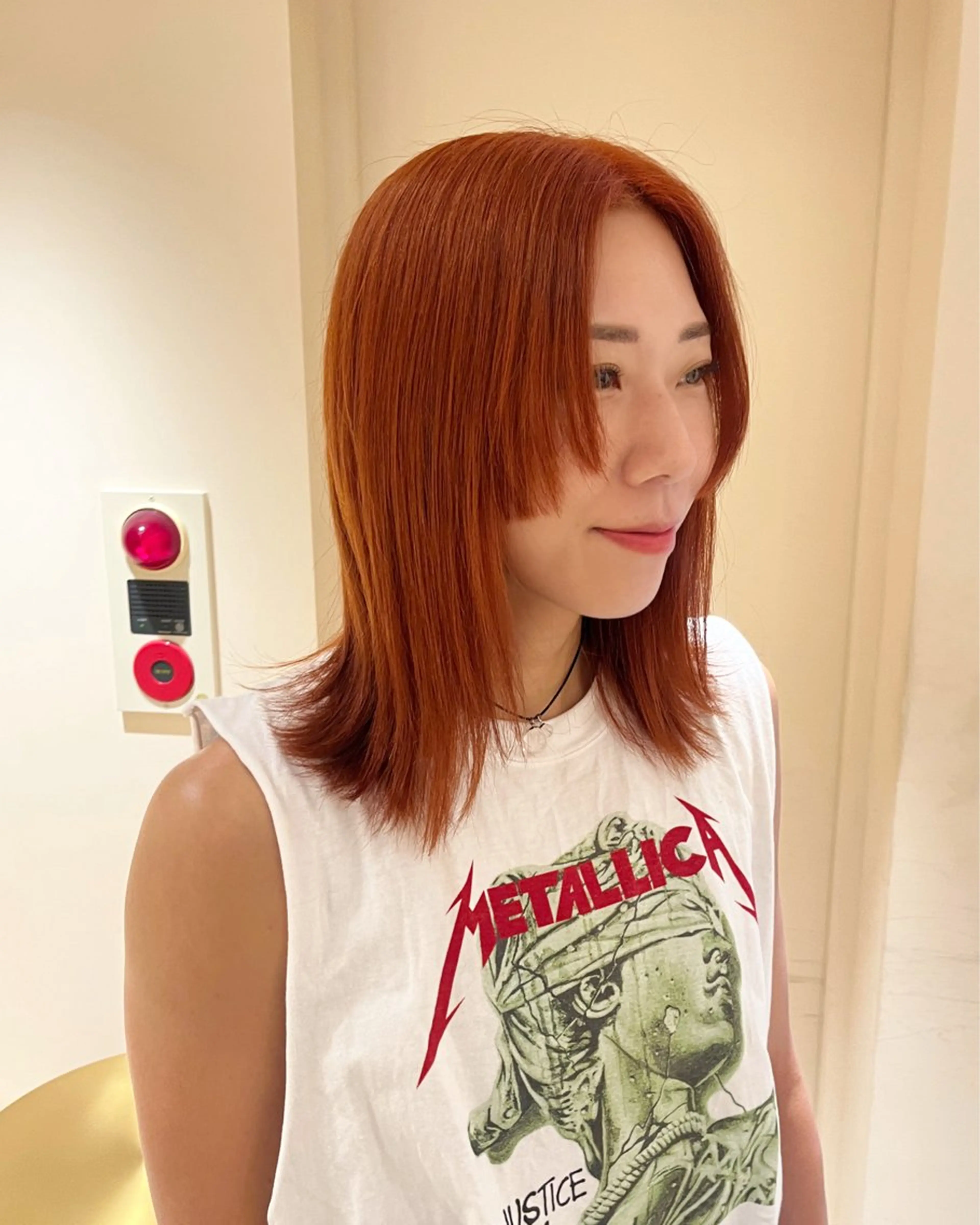 ミディアム カラー オレンジ ヘアカラー トリートメント ナミ🩶暗髪/暖色 ❤️/透明感/縮毛のヘアスタイル