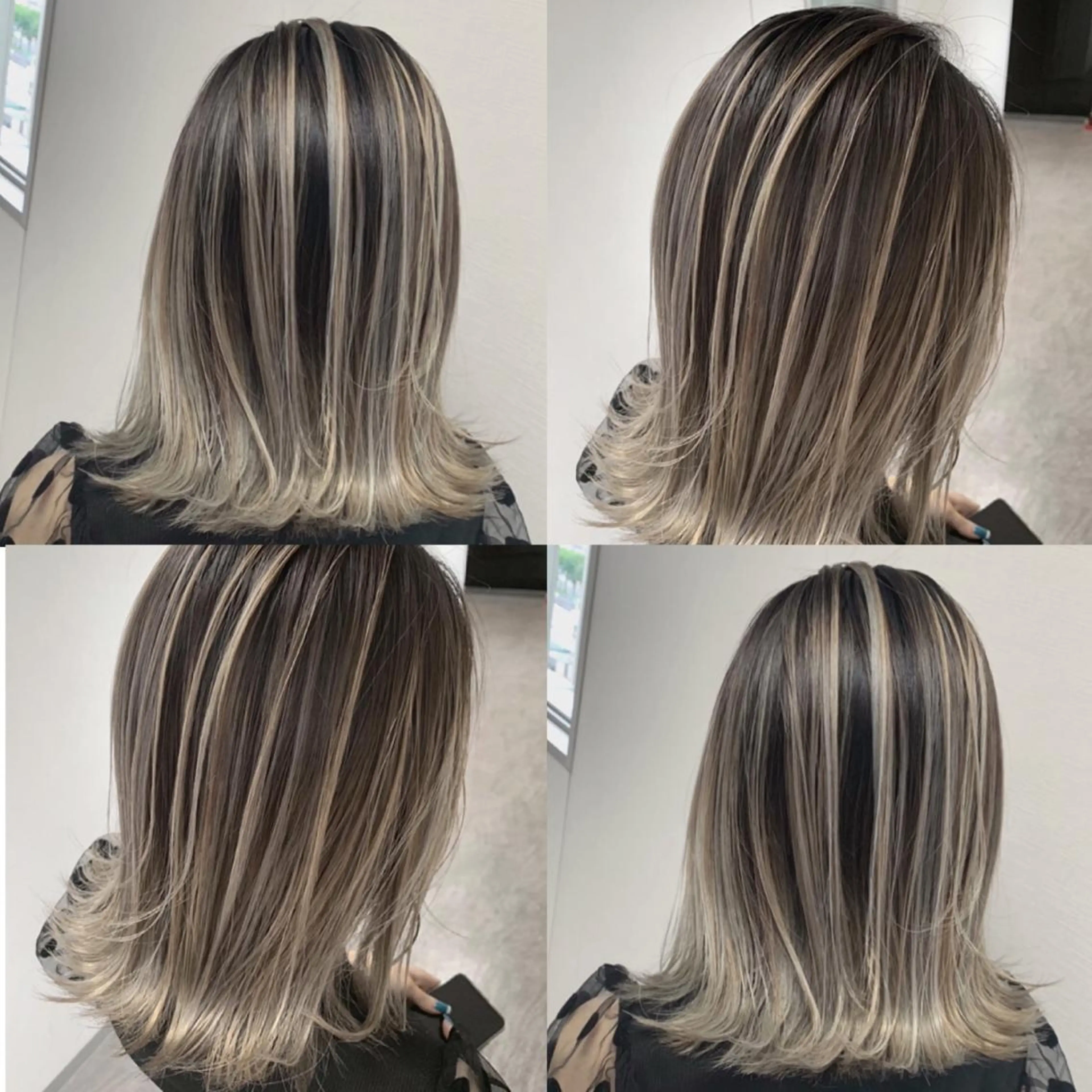 ミディアム カラー バレイヤージュ ハイライトカラー ハイライト レイヤーカット カット ヘアカラー トリートメント 松井那津子 /ハイライトブリーチのヘアスタイル