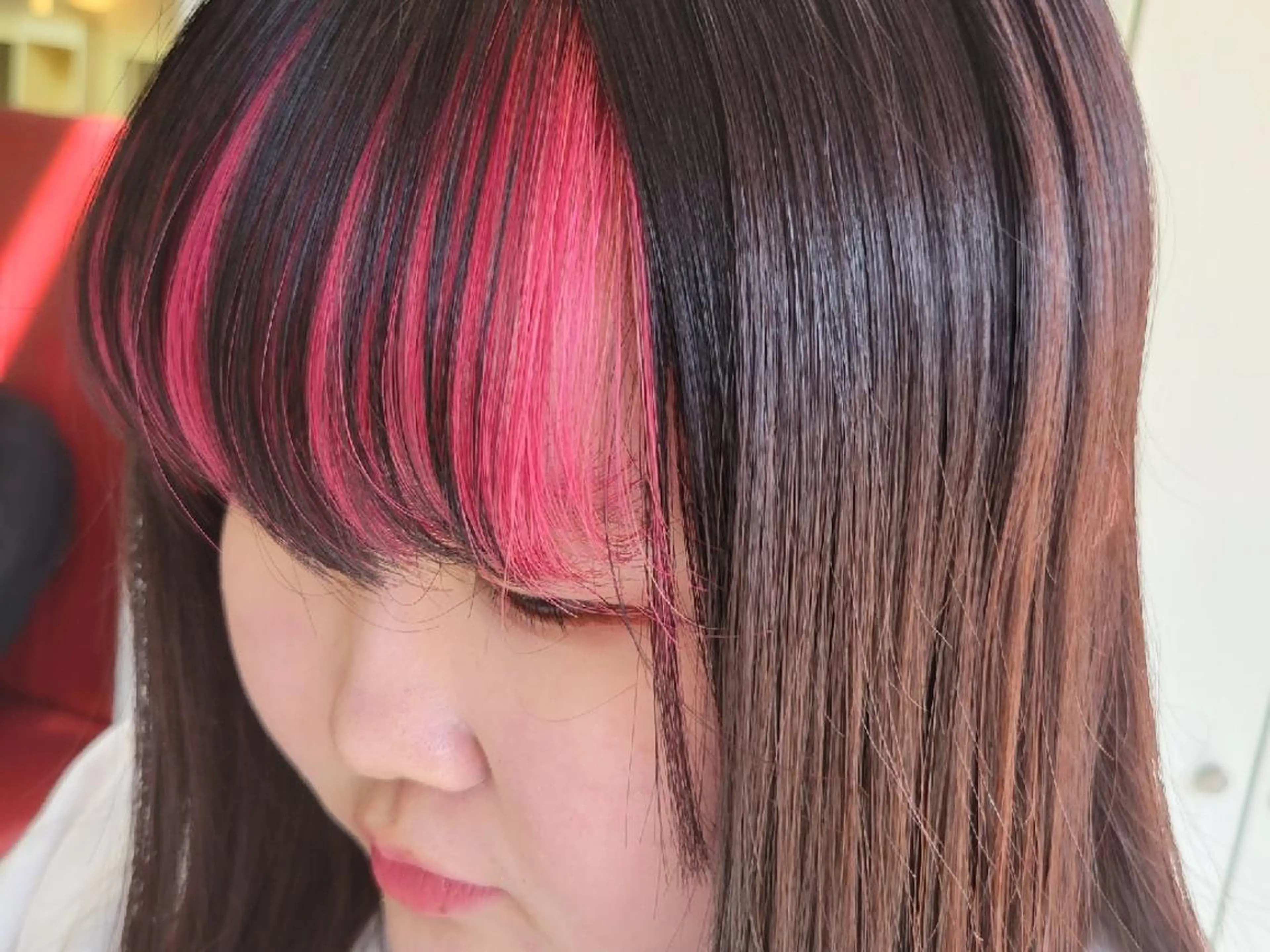 カラー ブリーチ ピンクカラー ヘアカラー 遠藤 史秋のヘアスタイル