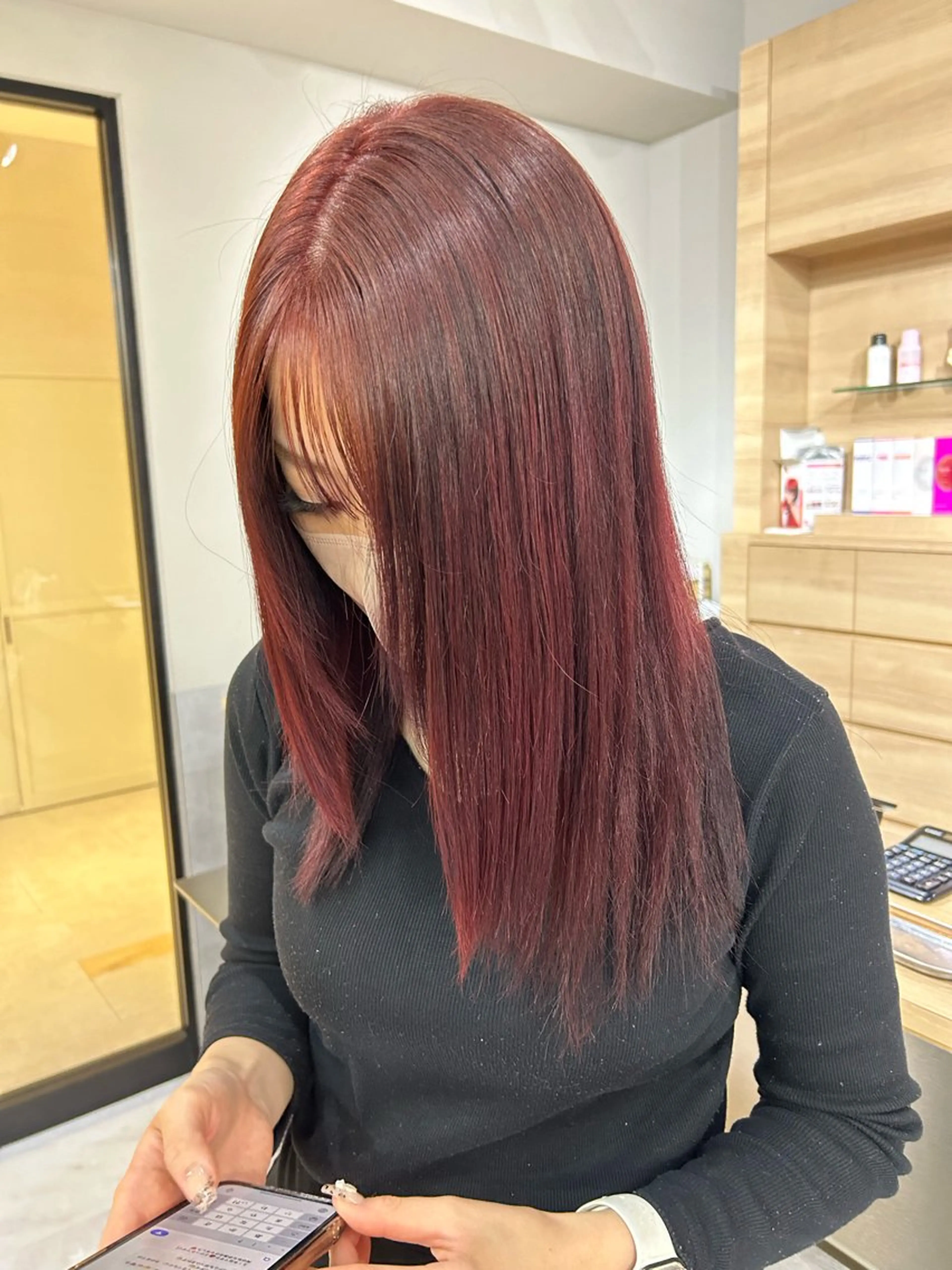 ミディアム カラー ブリーチ ダブルカラー ブリーチなしカラー りか/ 大宮のヘアスタイル