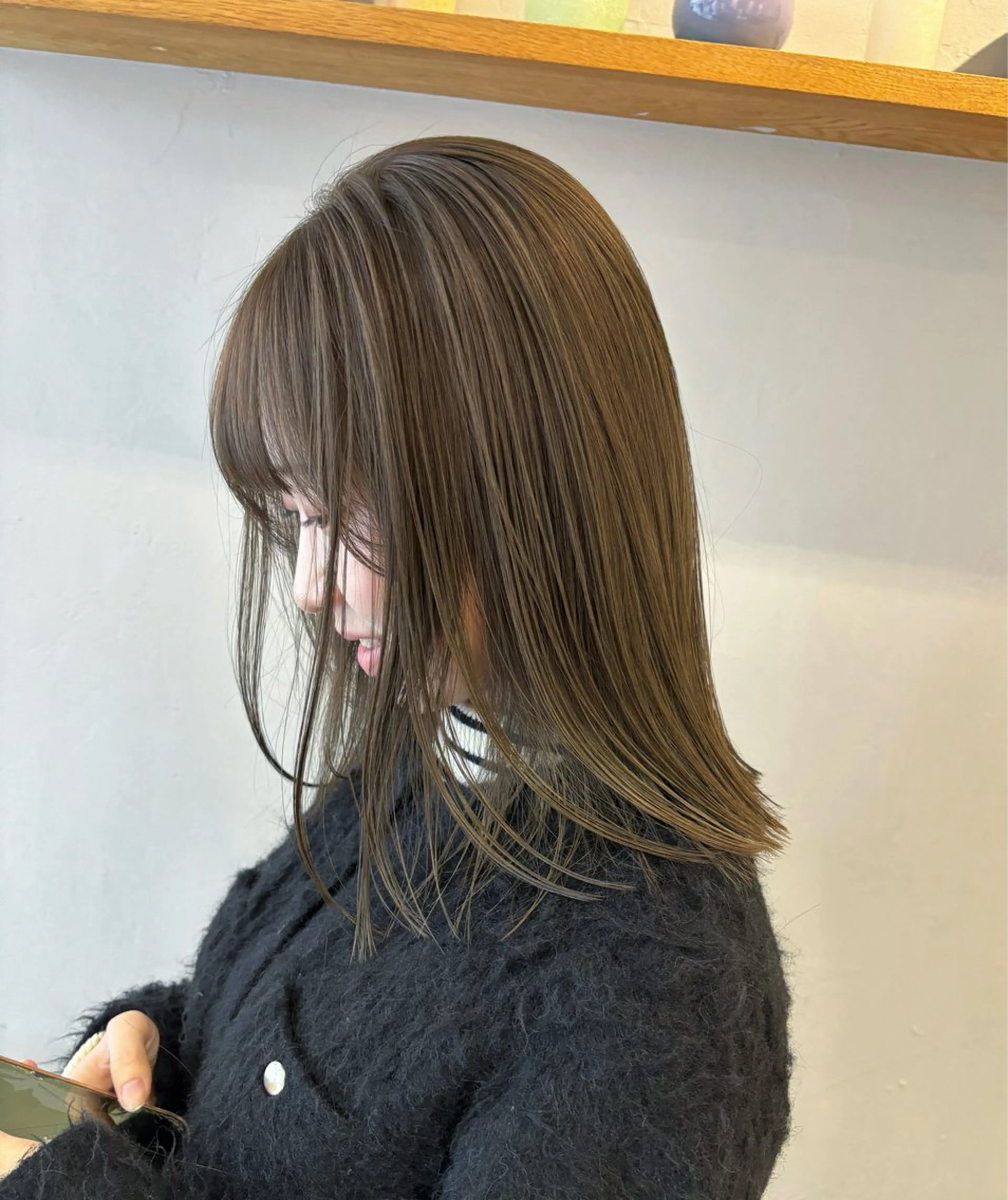 ミディアム カラー カット ヘアカラー オリーブ/縮毛♡ Natsuno🩰のヘアスタイル