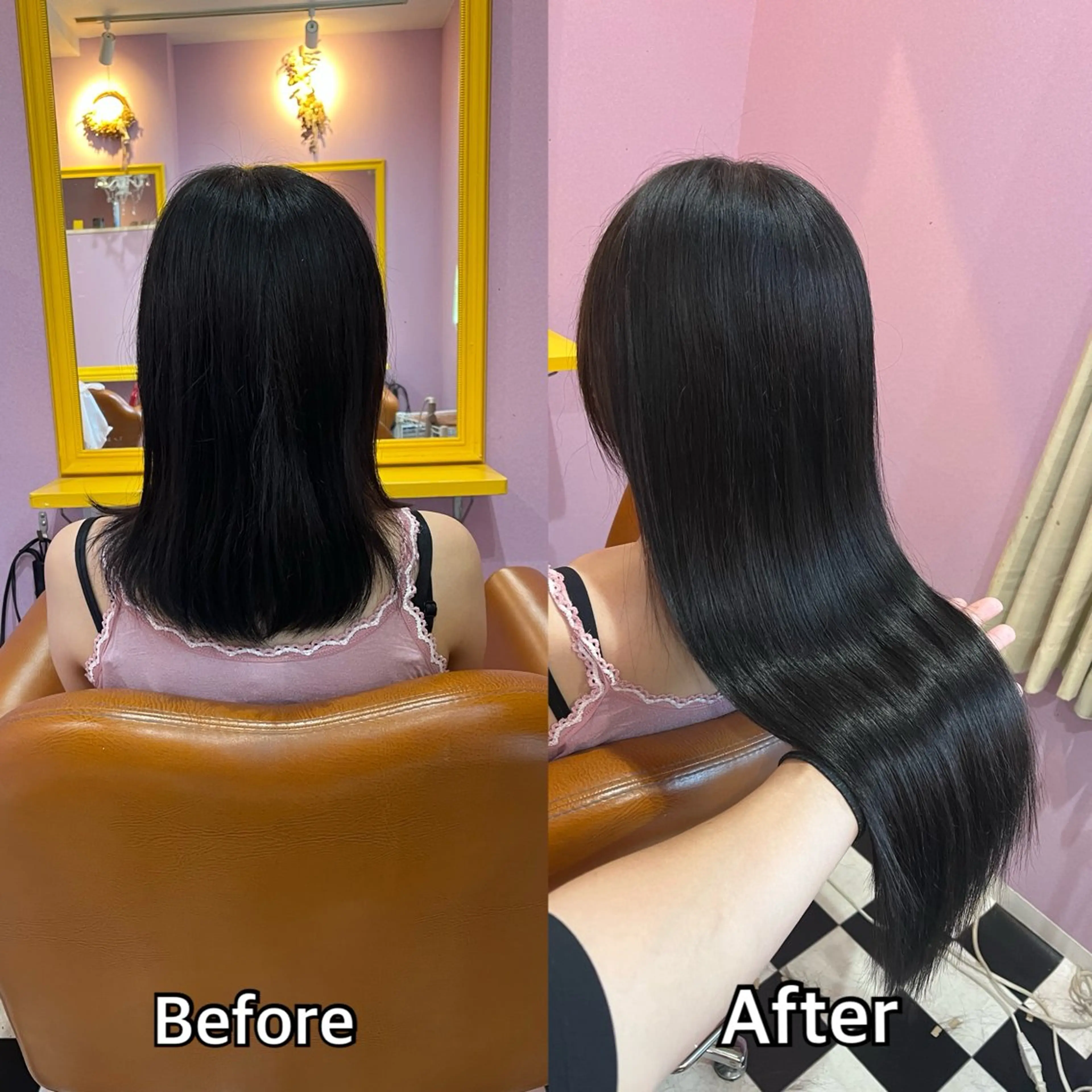 ロング エクステ シール＋ちび編み込み エクステ梅田🐨のヘアスタイル