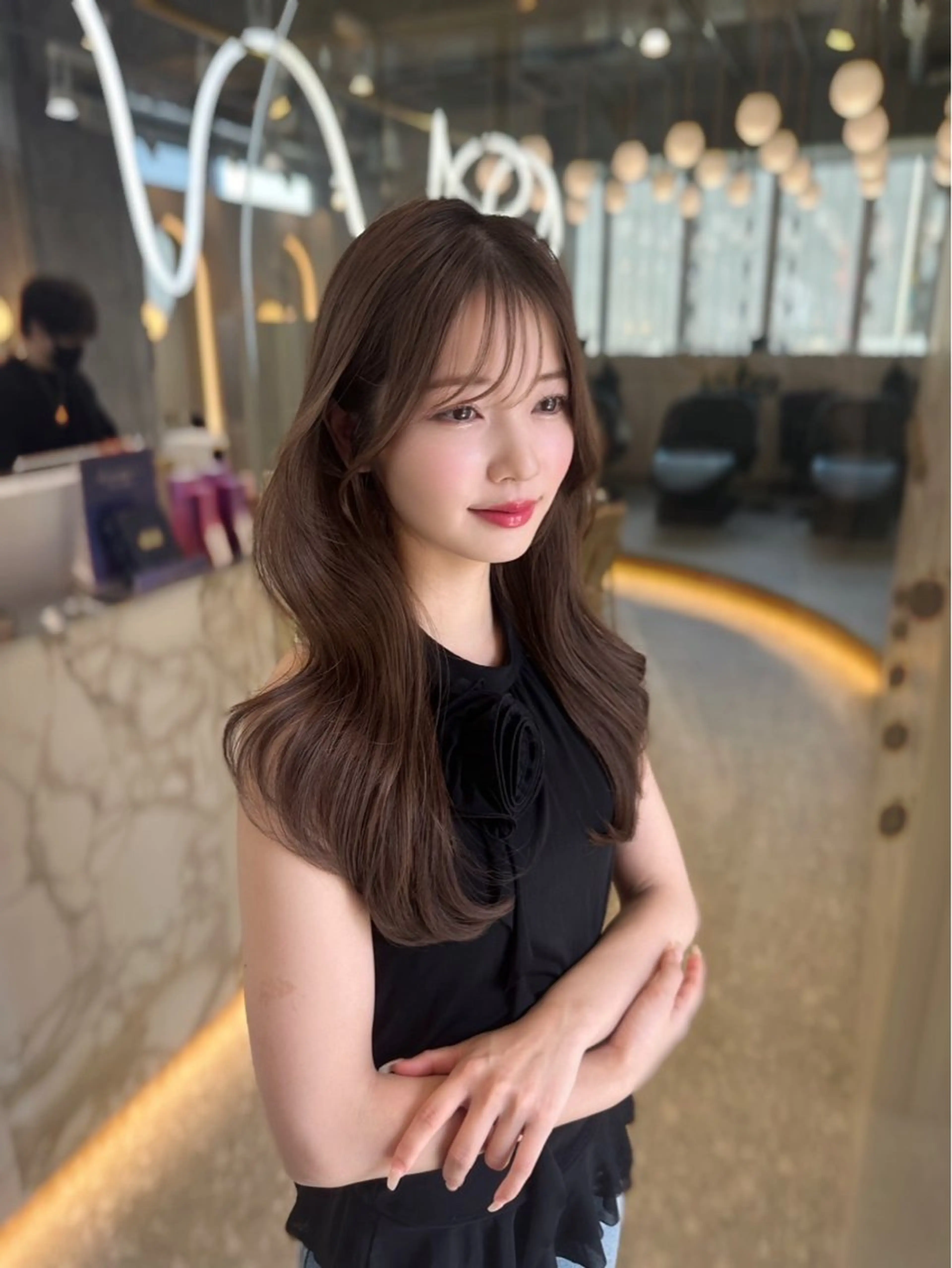 ロング カラー ブリーチ ブラウンカラー 透明感カラー ダブルカラー ブリーチなしカラー 韓国アイドルヘア/ 大人ショートリョウヤのヘアスタイル