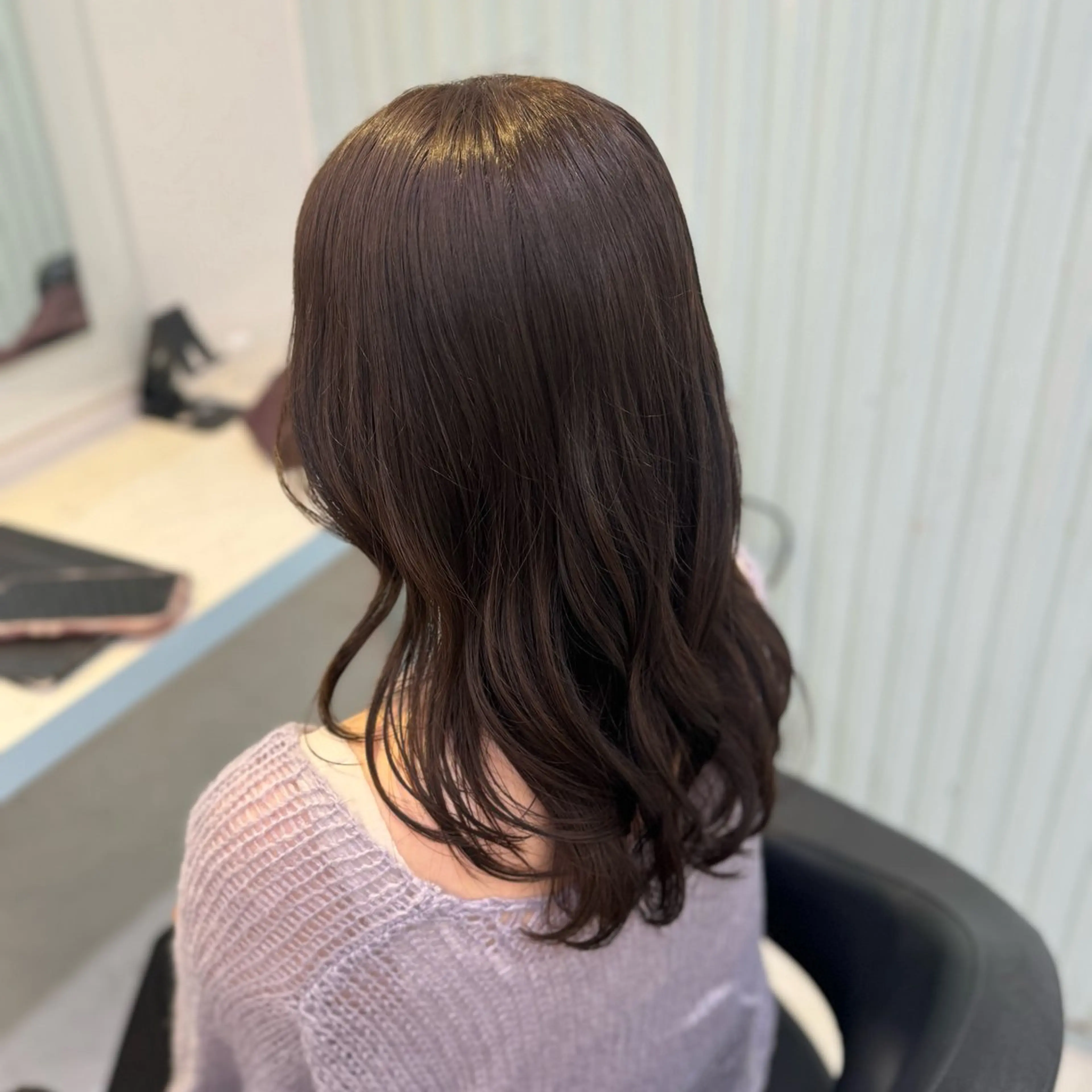 セミロング ヘアカラー 🩷モテ髪＆透明感 🩷ミルクティー🩷のヘアスタイル