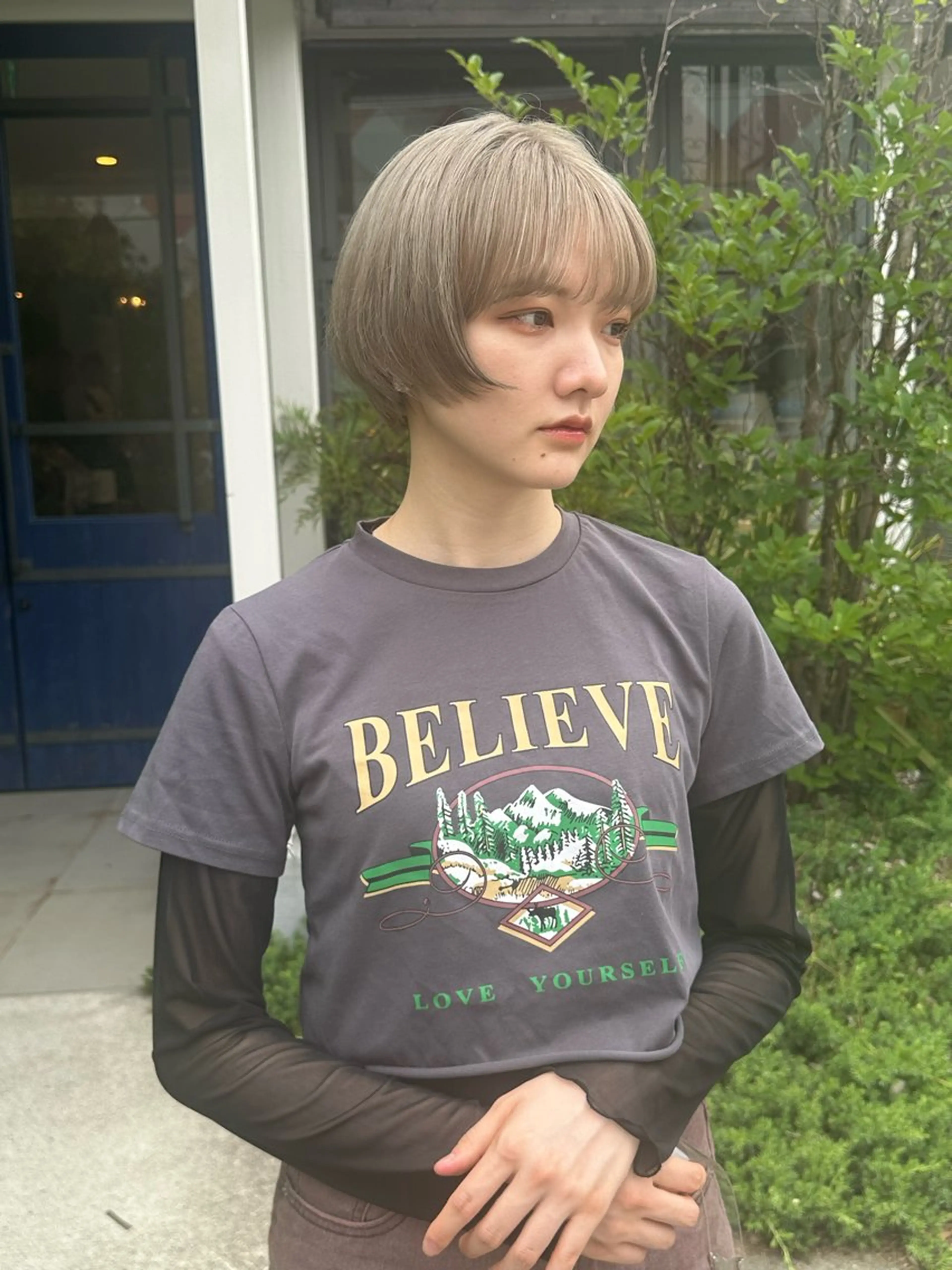 ショート rebloom所属・山之内匠/艶カラー/ ハイトーン/ブリーチのヘアスタイル