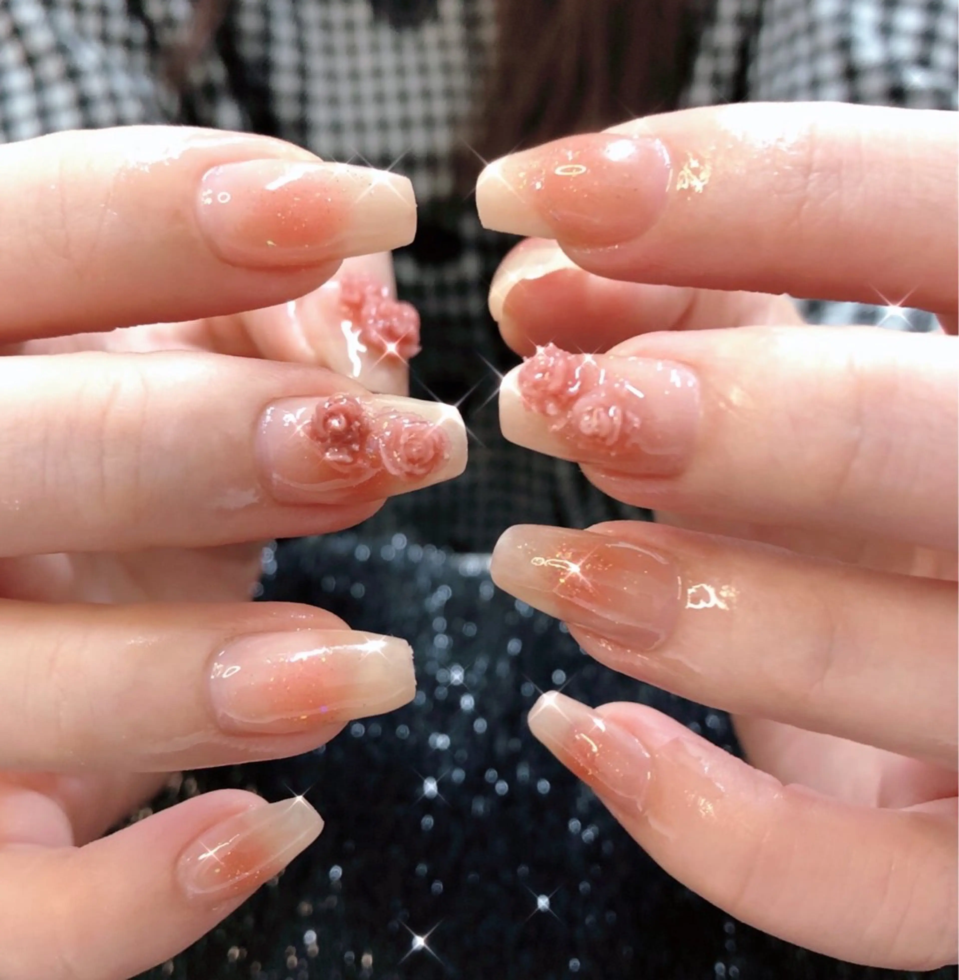 ネイル チークネイル 成人式 フレンチネイル ジェルネイル ガラスフレンチ ハンドネイル ハンドケア 大門浜松町 ネイルのネイルデザイン