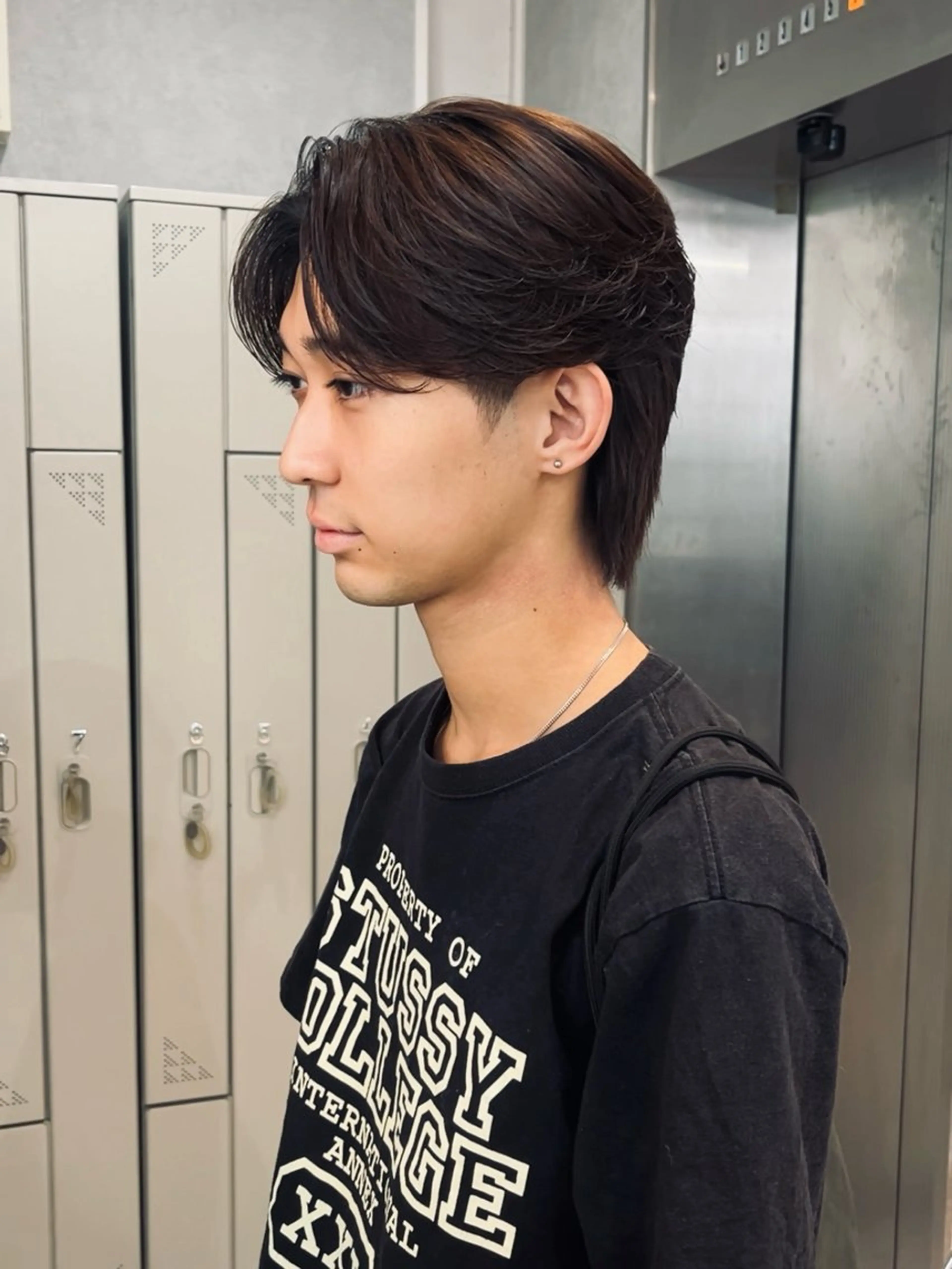 ミディアム カラー パーマ メンズ 石満 諒 メンズ縮毛矯正のヘアスタイル