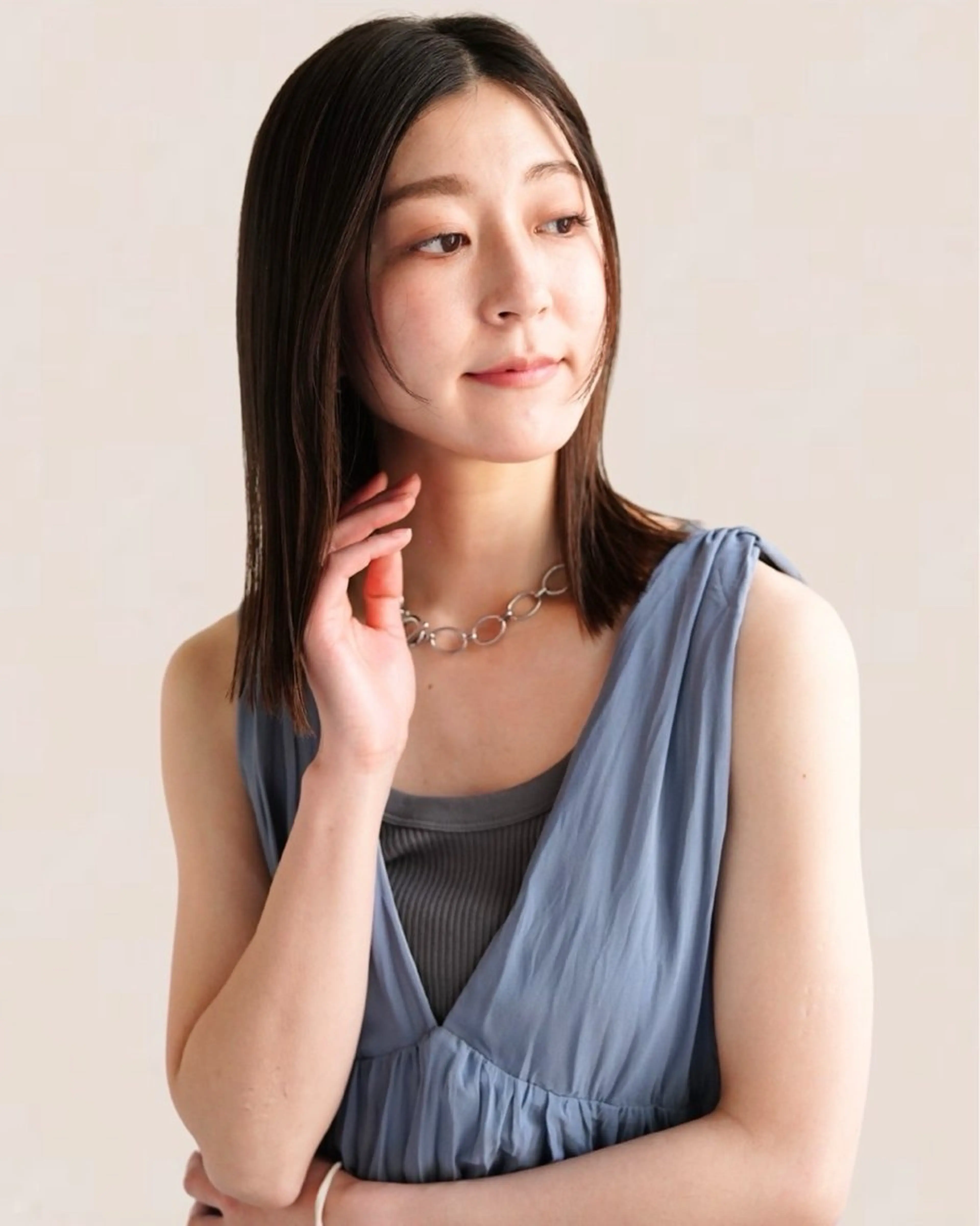 セミロング カラー 銀座⚜️【脱白髪染め 美髪矯正】トグチのヘアスタイル